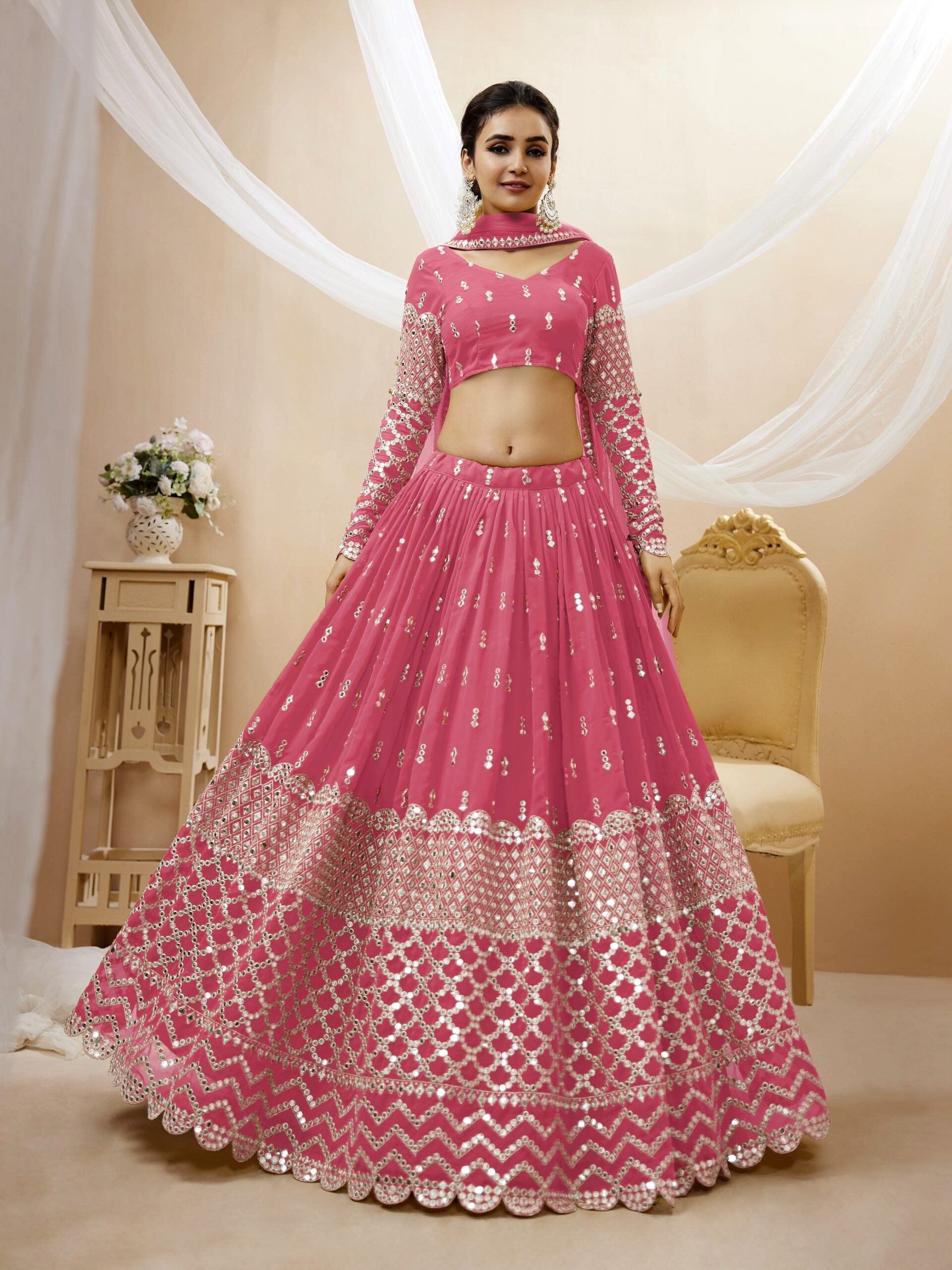 Pink Fairy Sequins Sparkle Lehengha Choli