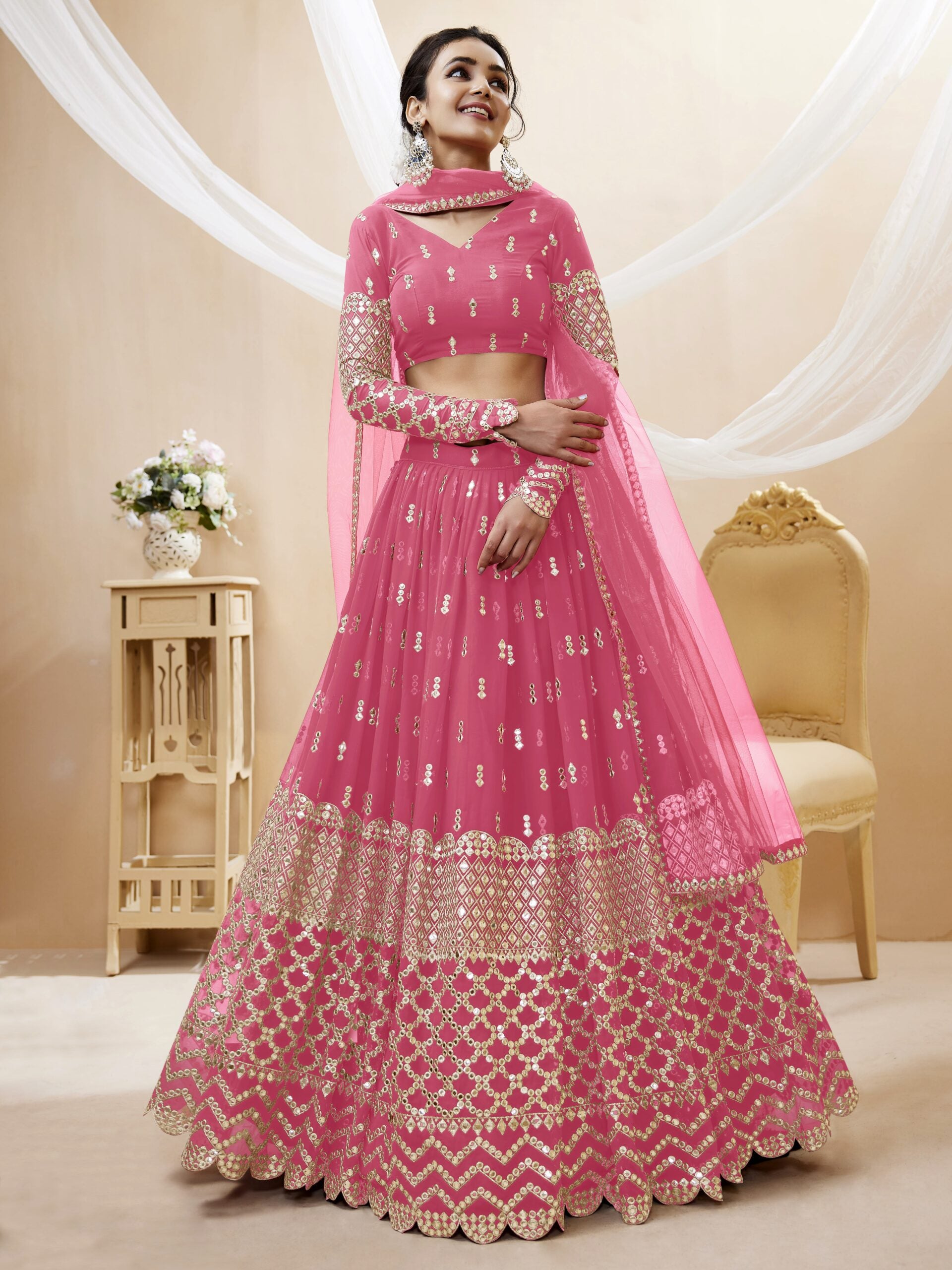 Pink Fairy Sequins Sparkle Lehengha Choli