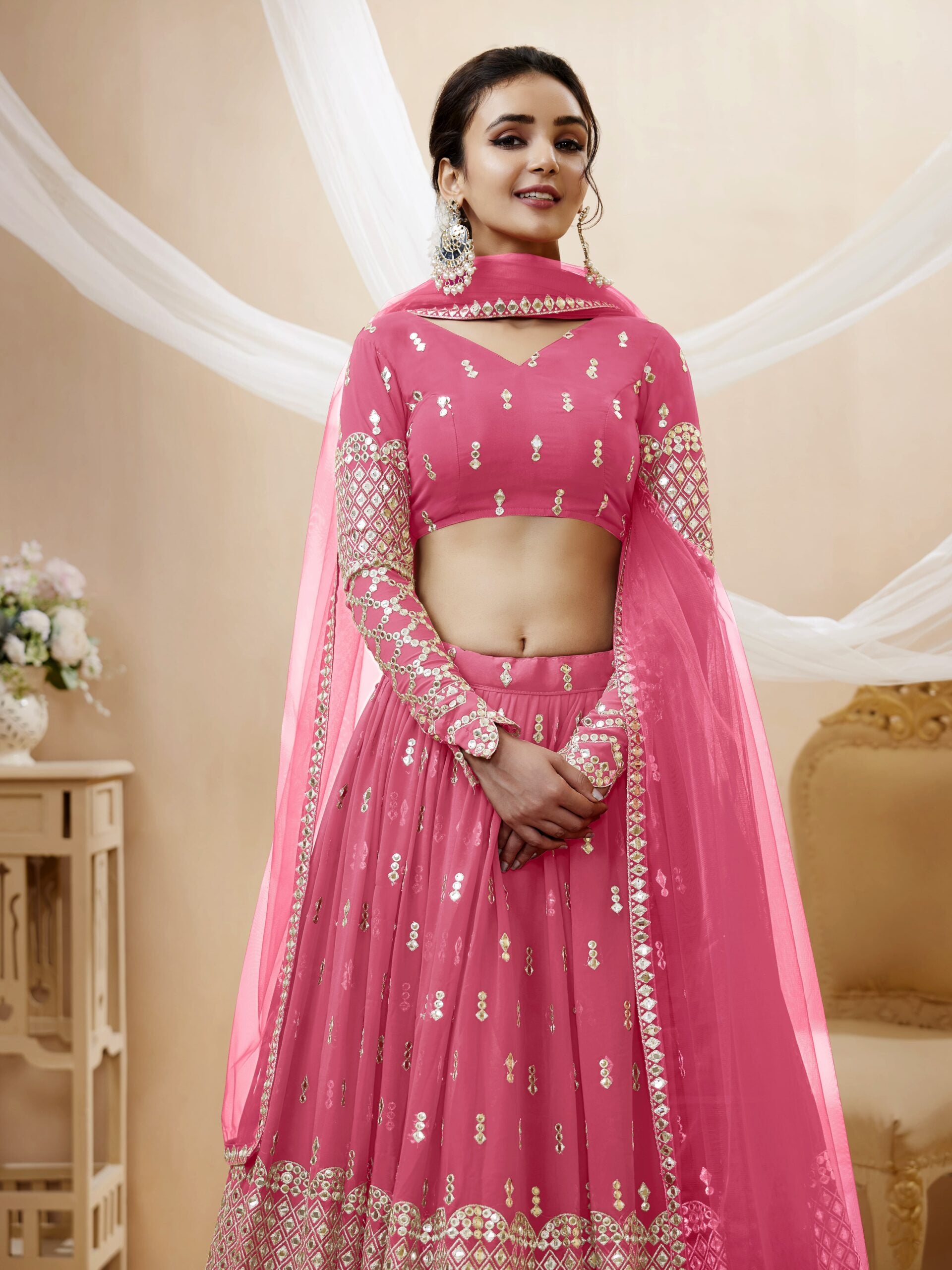 Pink Fairy Sequins Sparkle Lehengha Choli