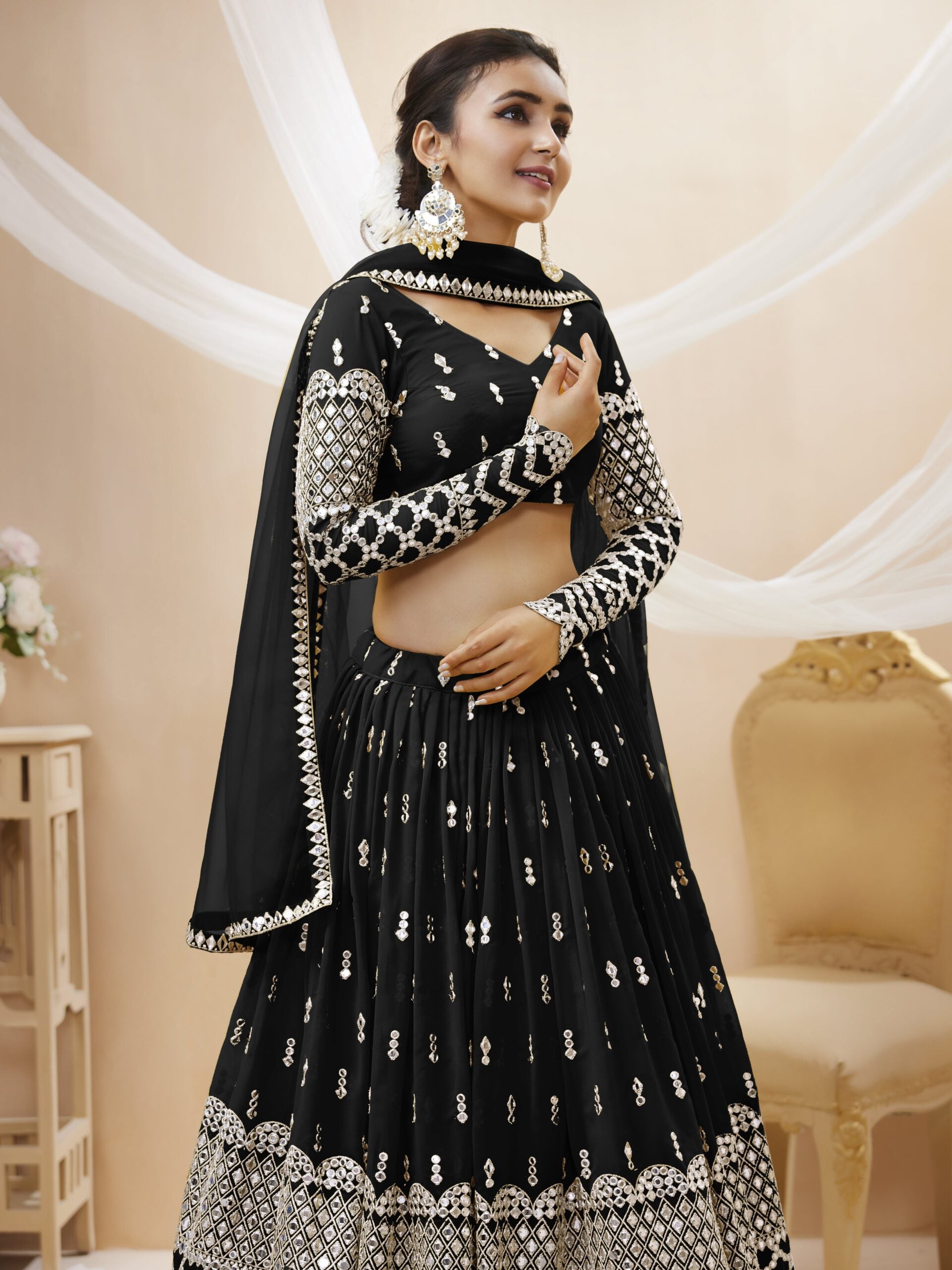 Black Magic Paper Miror Dream Lehengha Choli
