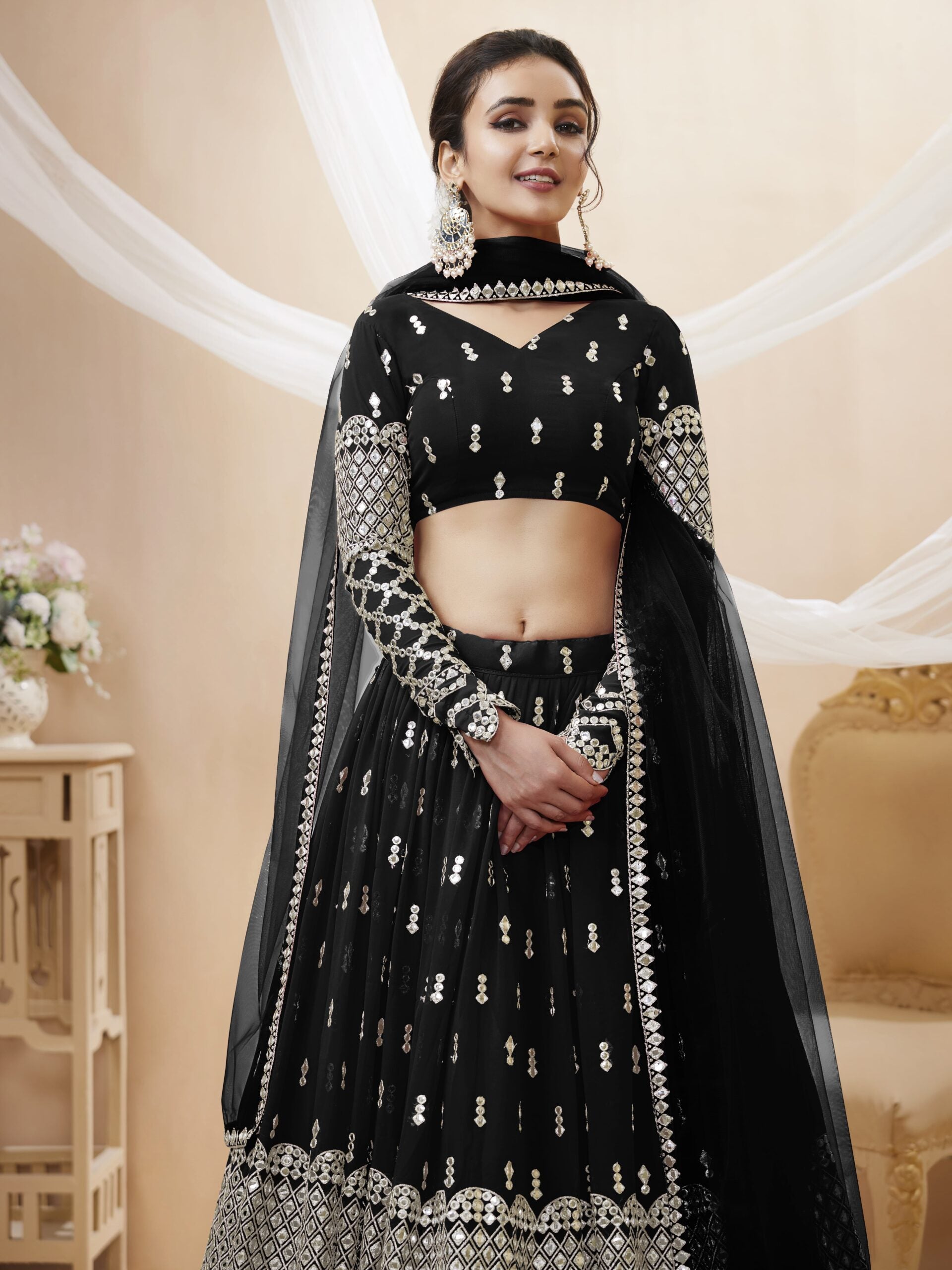 Black Magic Paper Miror Dream Lehengha Choli