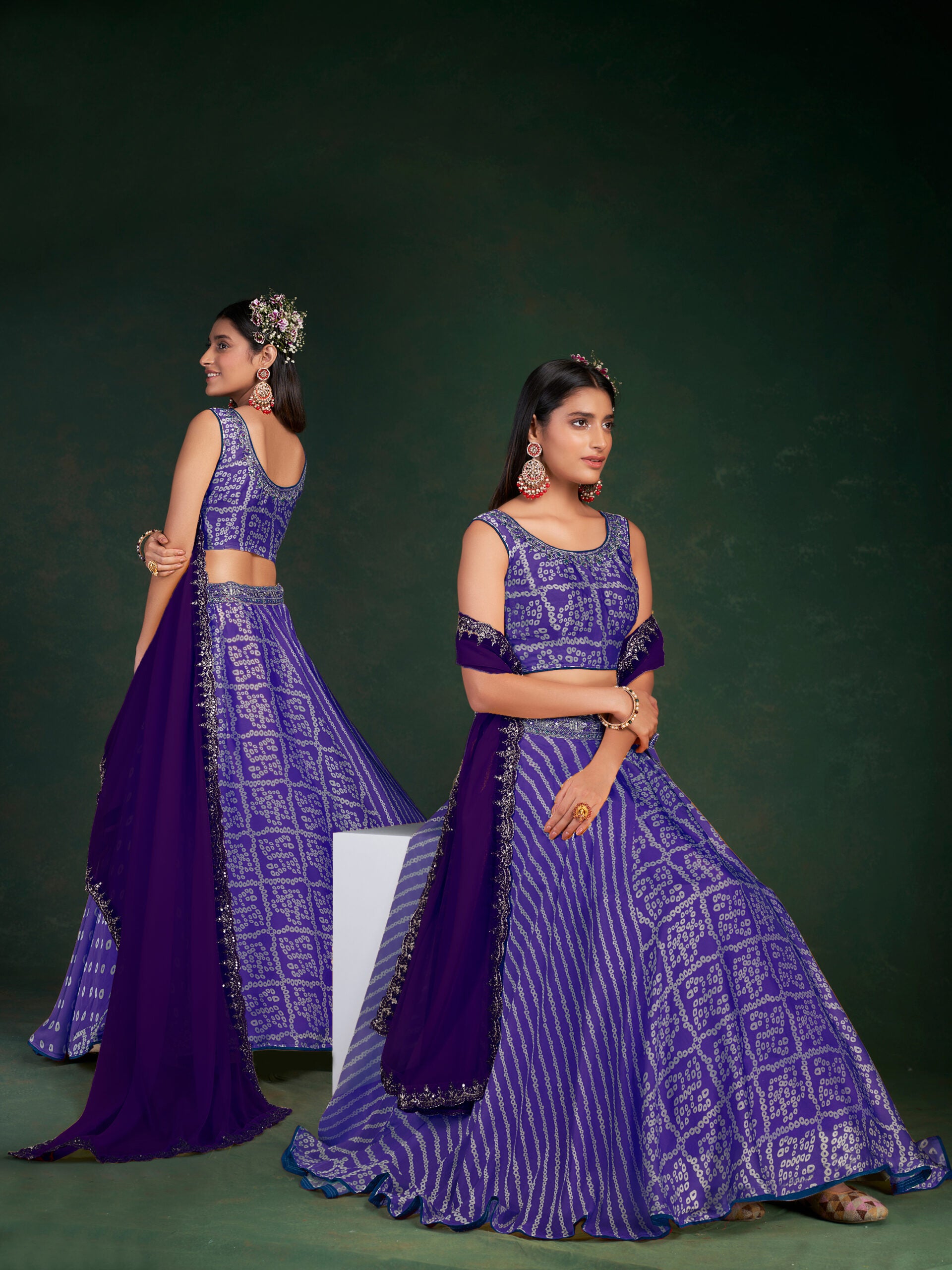 Enigmatic Eggplant Chinon Lehenga