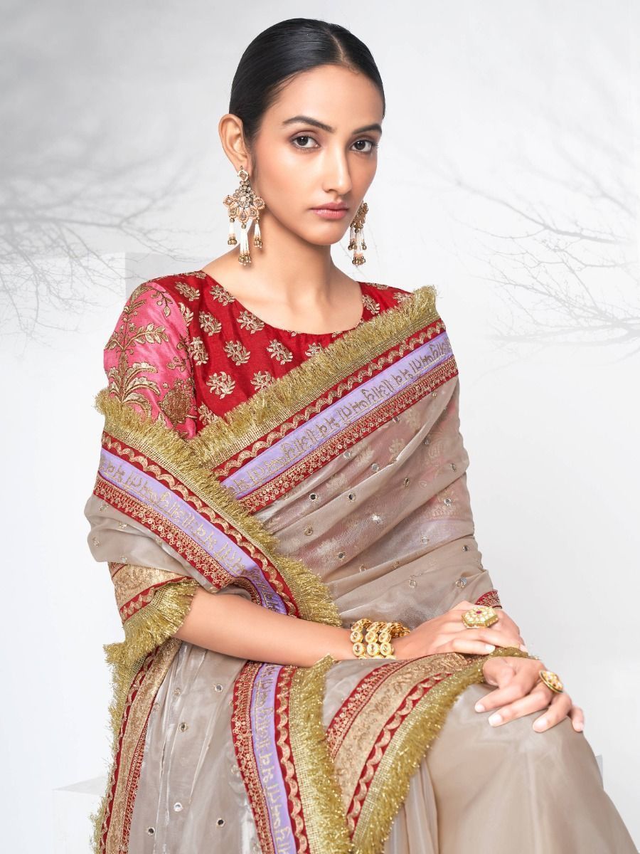 Golden Sands Elegance Akhand Sobhagyavati Magnificence Jimmy Choo Saree