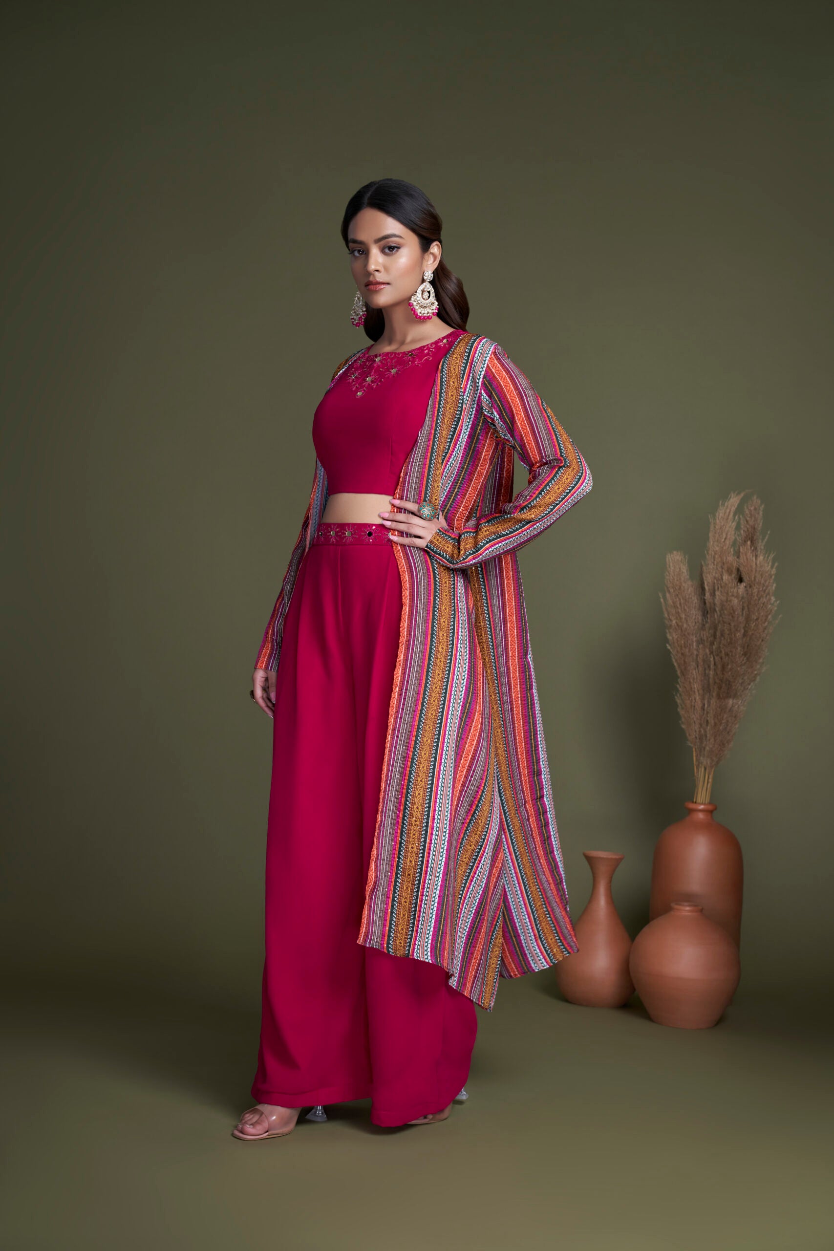 Luxurious Rani ReverieEmbroidery and Mirror Work Co-ord Set