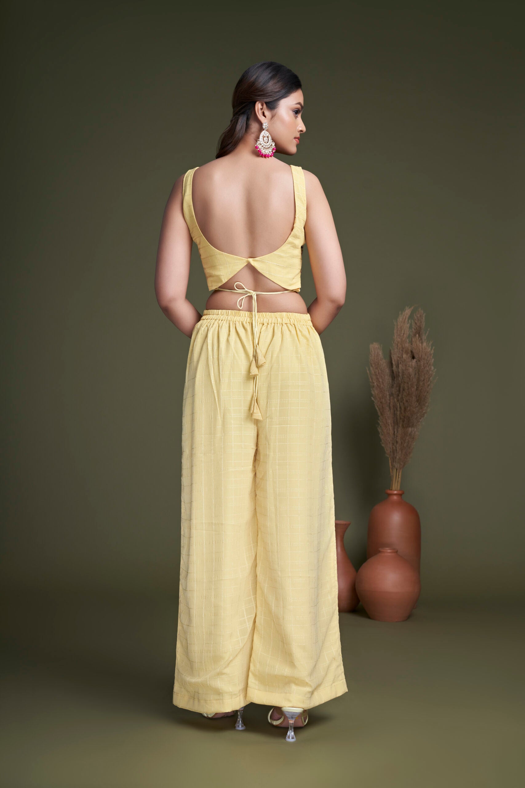 Yellow Blossom Georgette Embroidered Co-ord Set