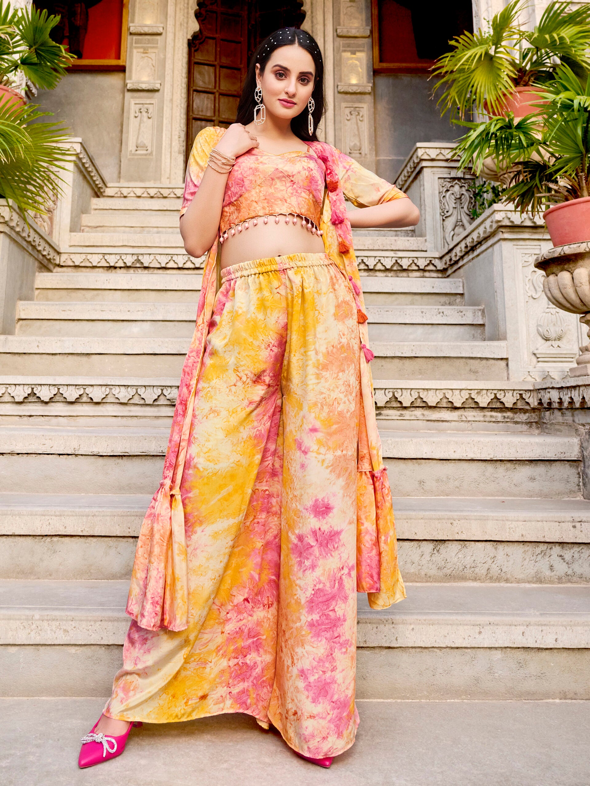 Golden Glow Shibori Silk Co-ord Set