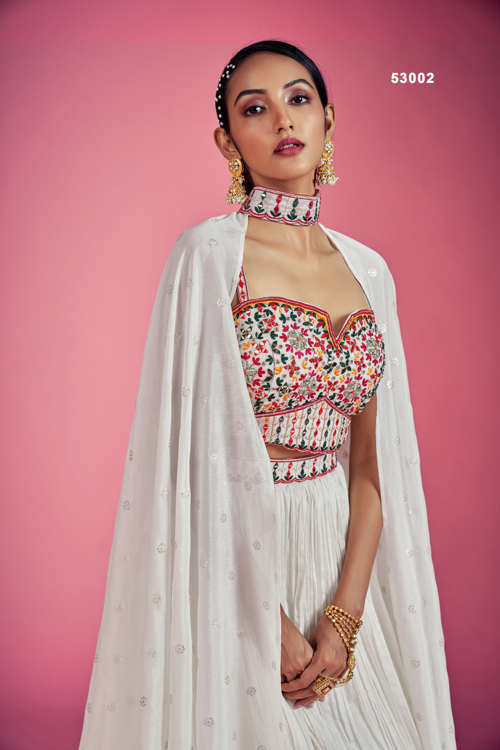 Zardosi Dream White Miror Lehengha  Choli