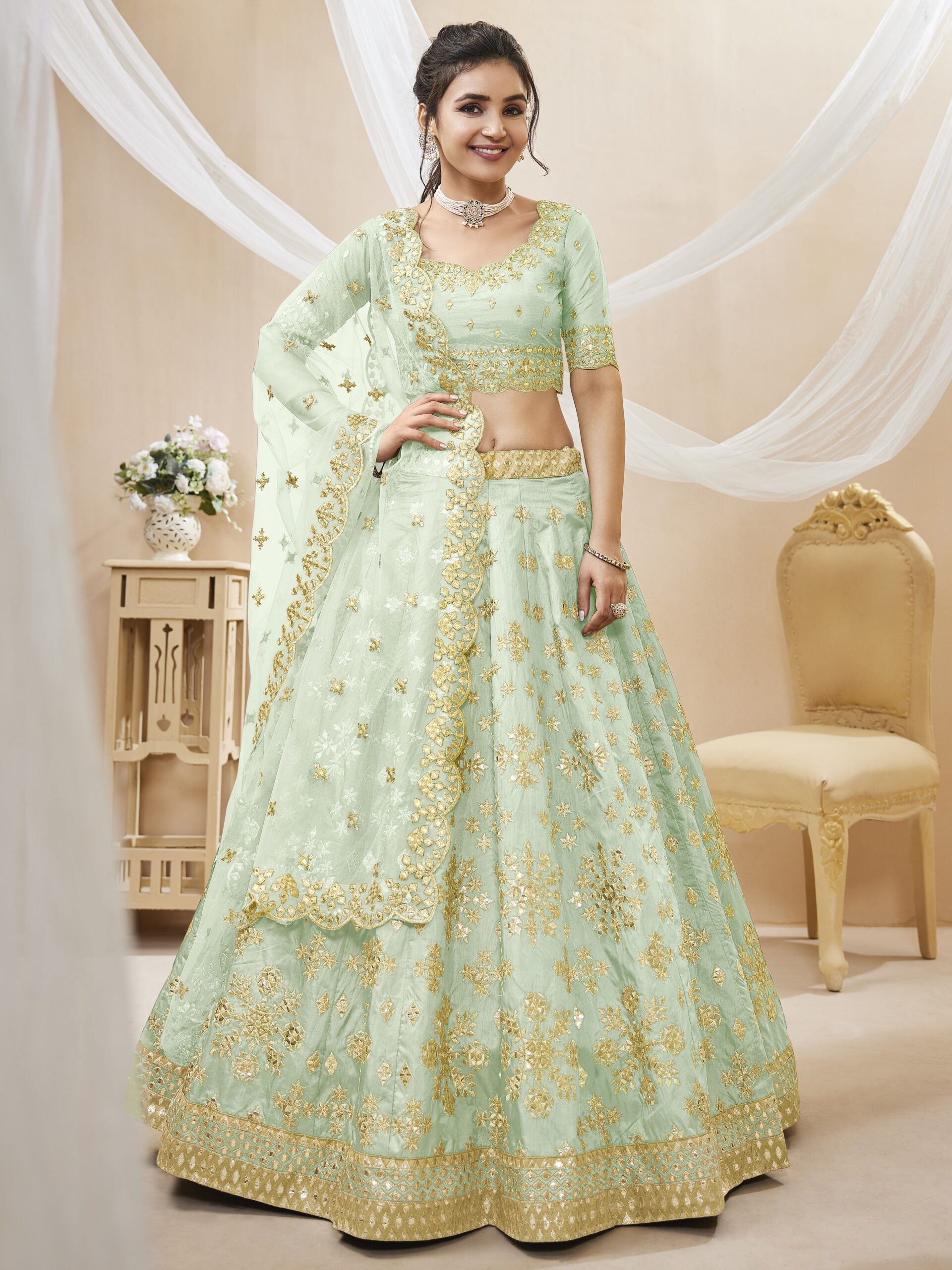 Emerald Shimmer Sequins Majesty Lehenga Choli