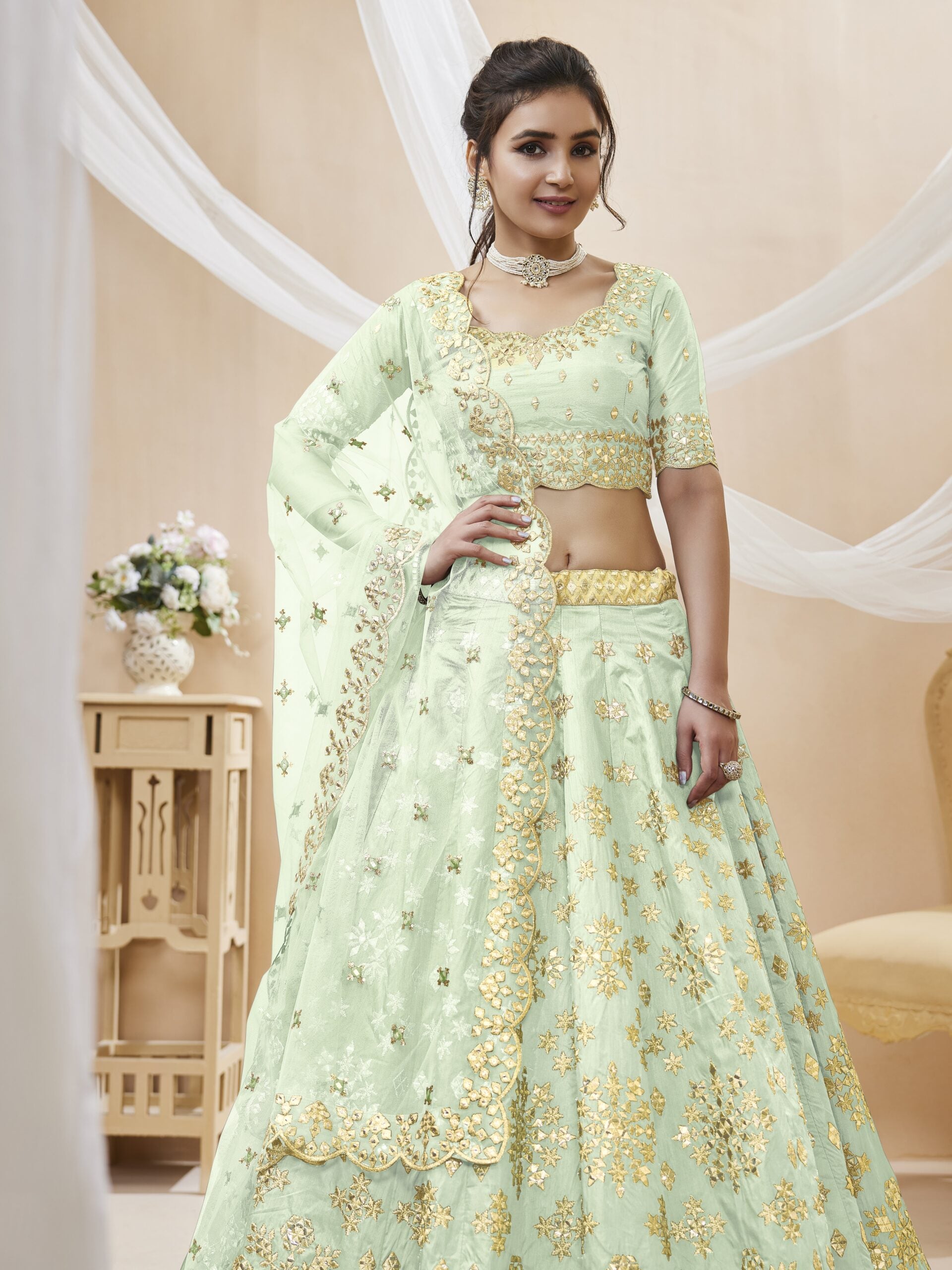Emerald Shimmer Sequins Majesty Lehenga Choli