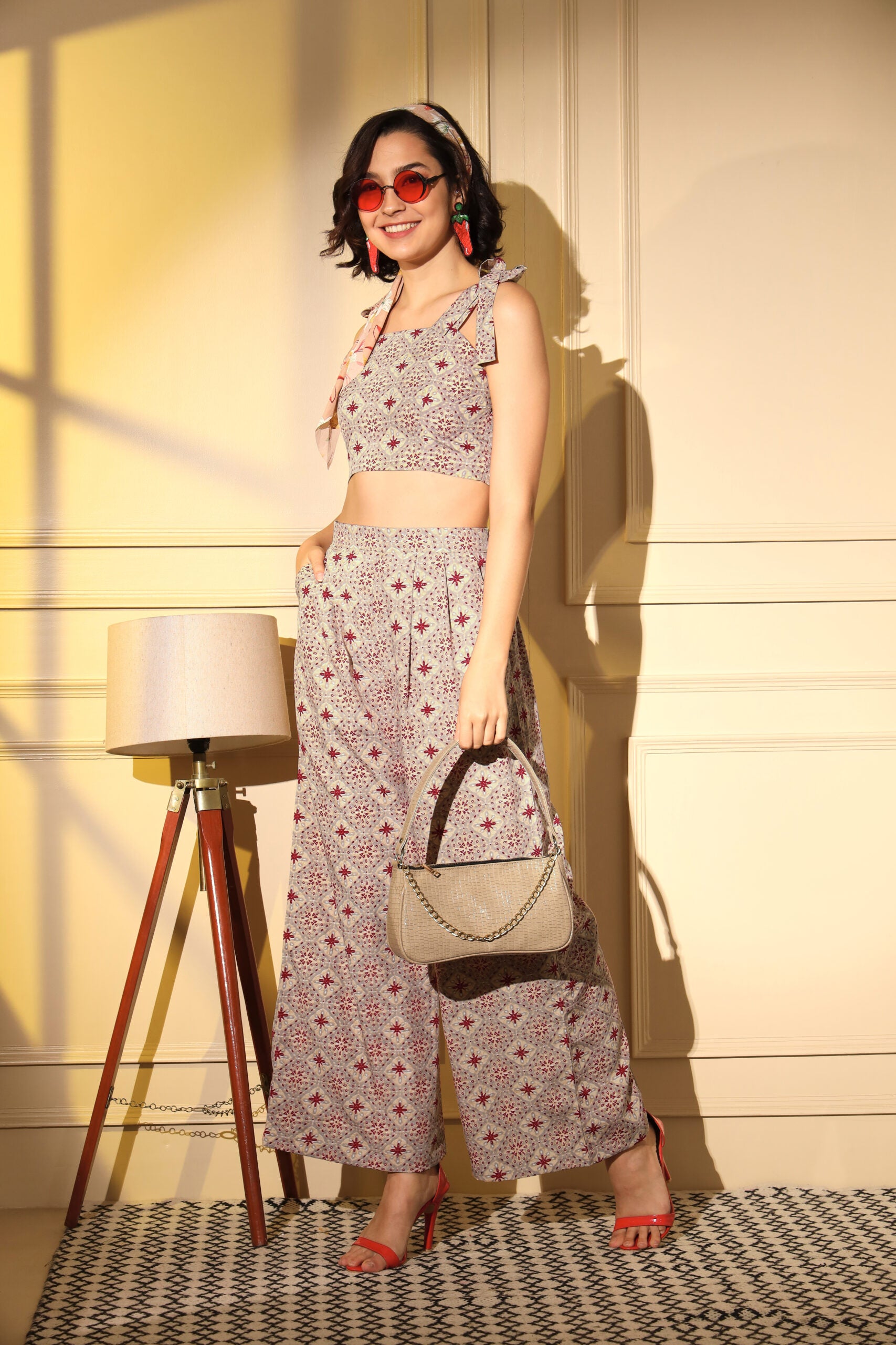 Digital Beige Elegance Co Ord Set