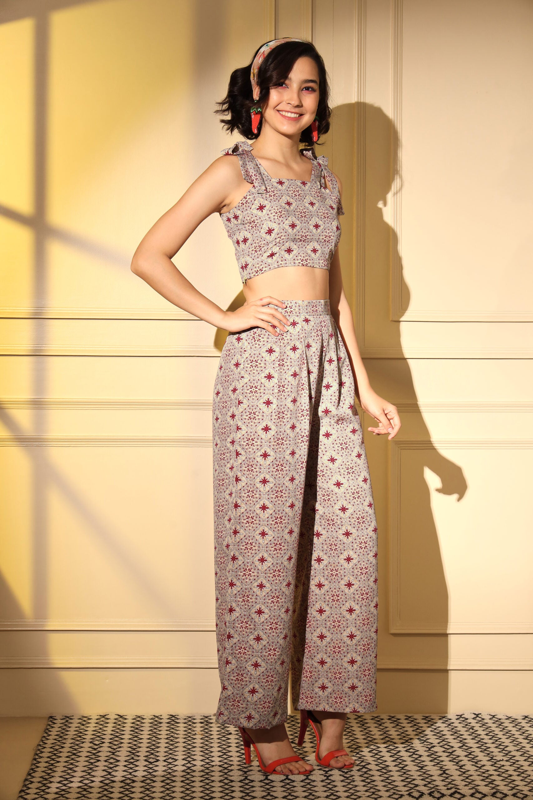 Digital Beige Elegance Co Ord Set