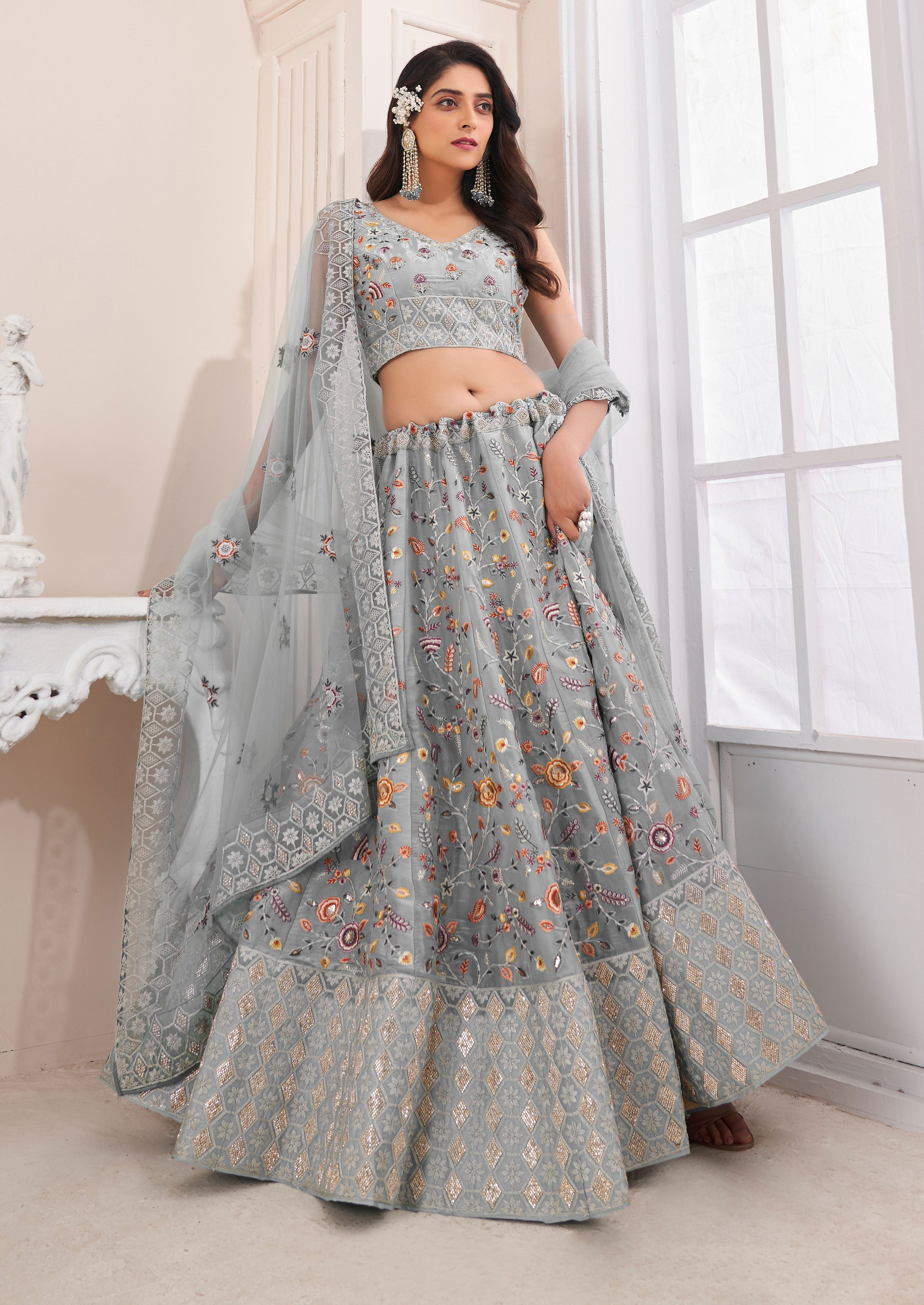 New Art Silk Zarkhan Work Lehengha Choli