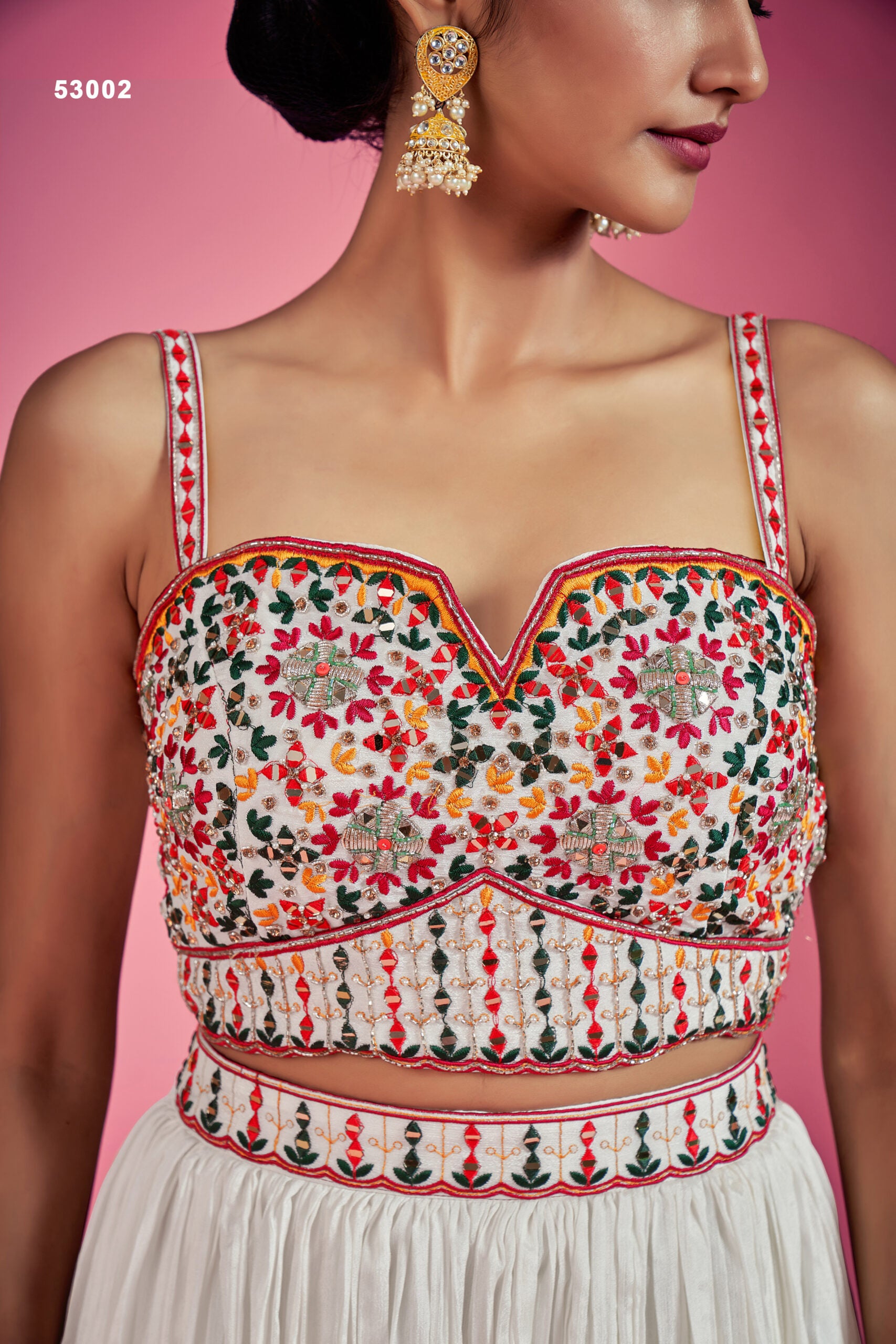 Zardosi Dream White Miror Lehengha  Choli