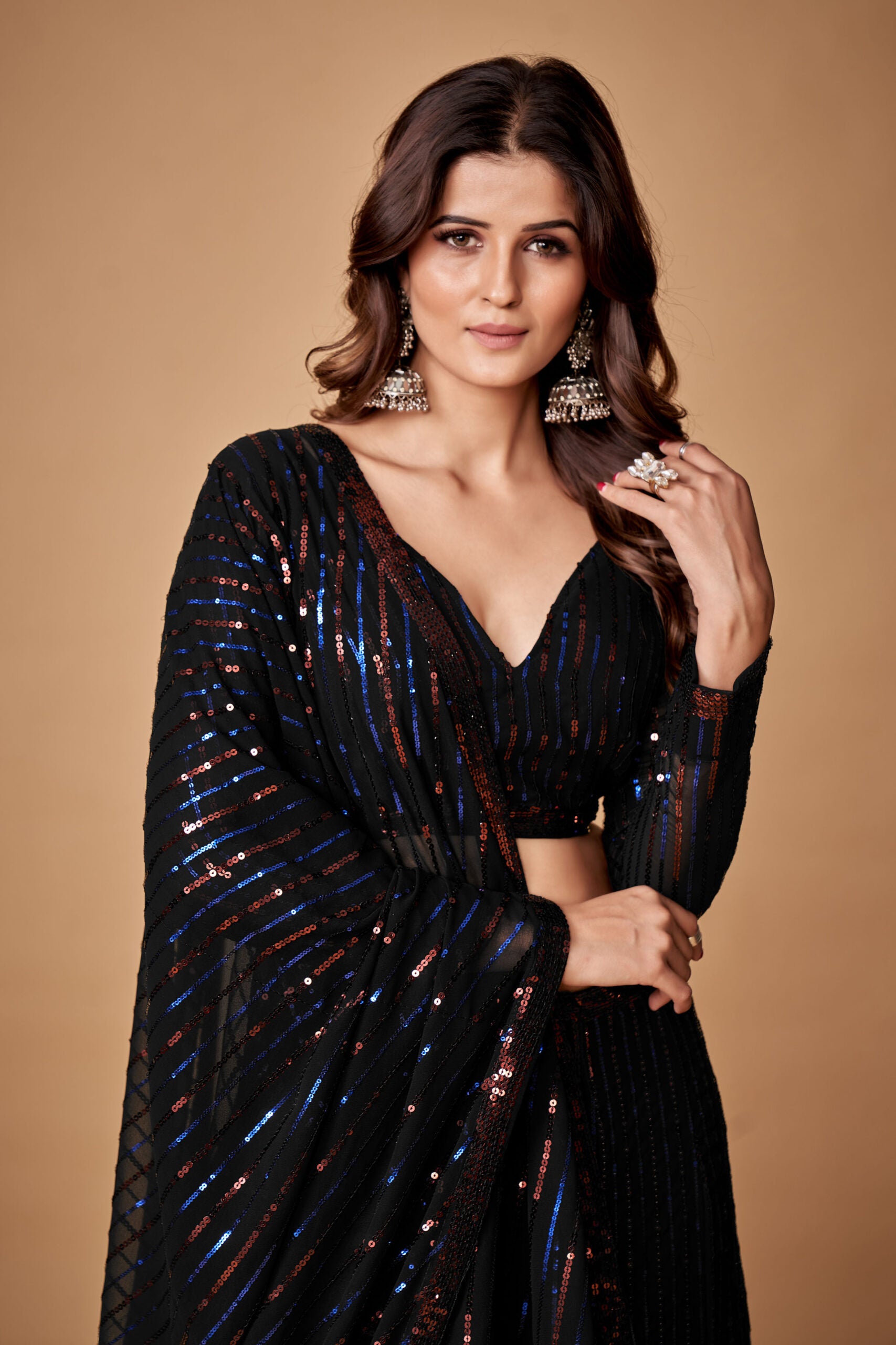 Black Georgette Wedding Sonata Lehenga Choli