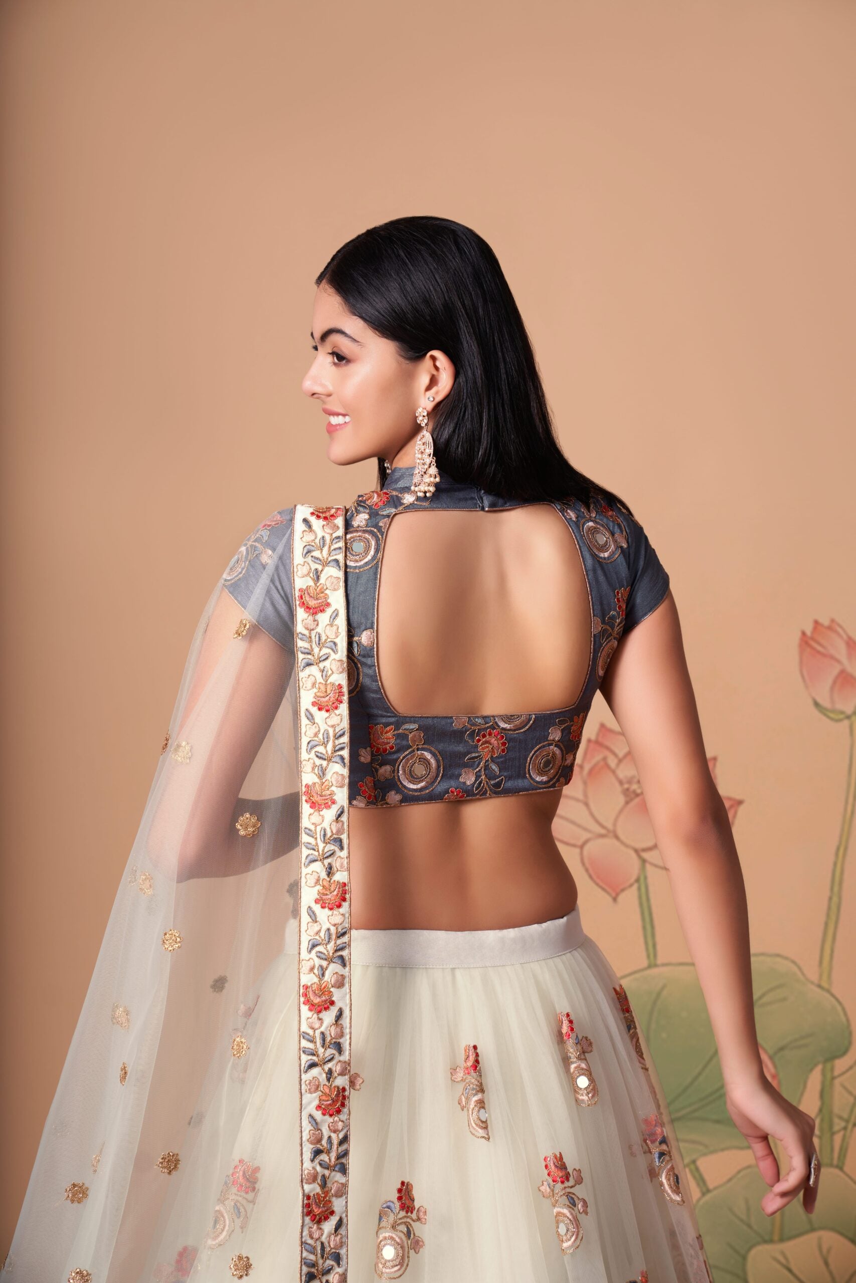 Milky Mirage Embroidered Sequin Mirror Off White Ensemble