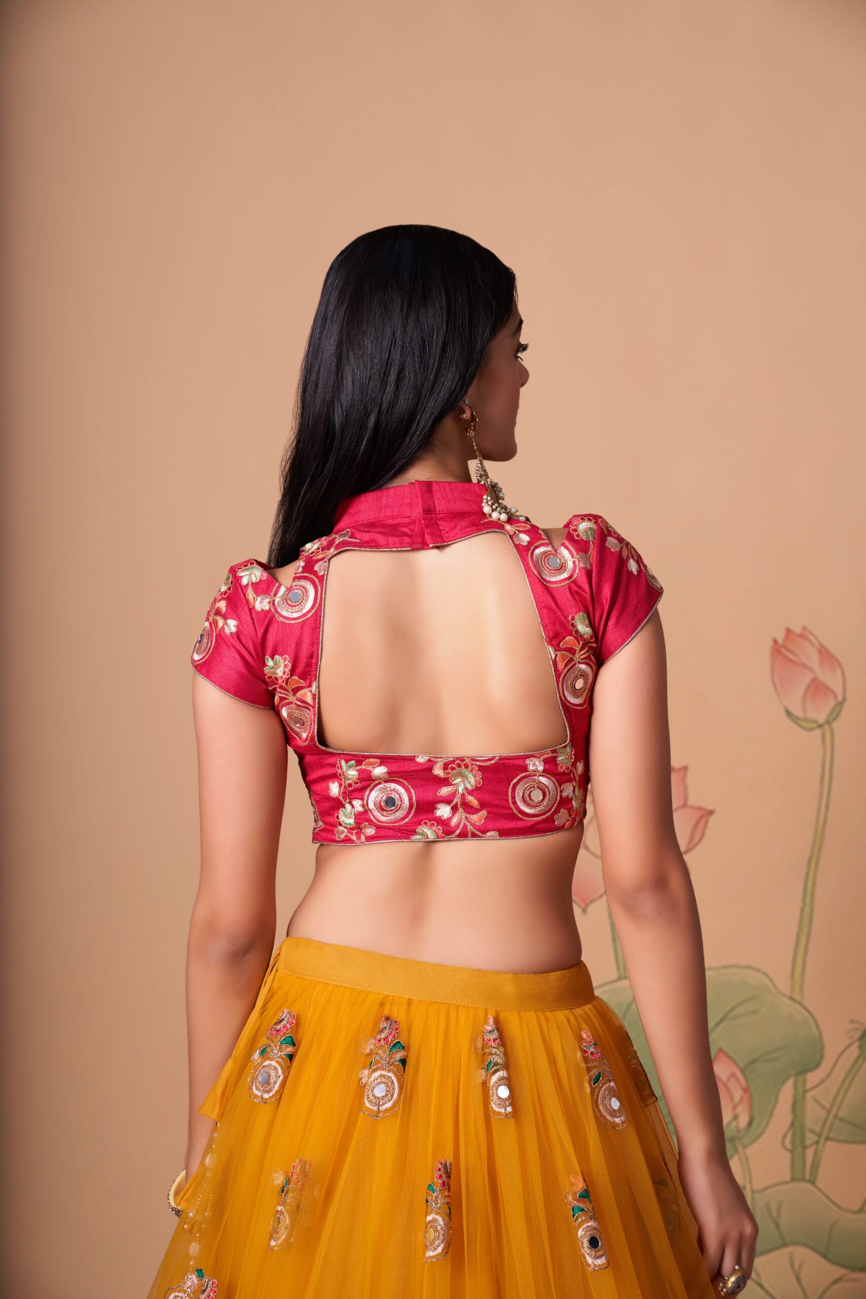 Yellow Blossom Delight Embroidered Sequin  Mirror Work Lehenga Choli Set
