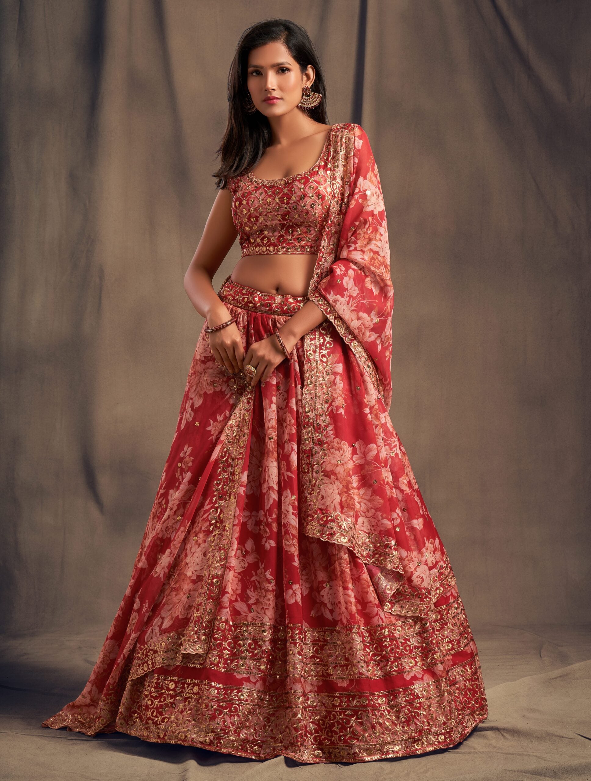 Red Dahlia Serenade Sequin Lehenga Choli