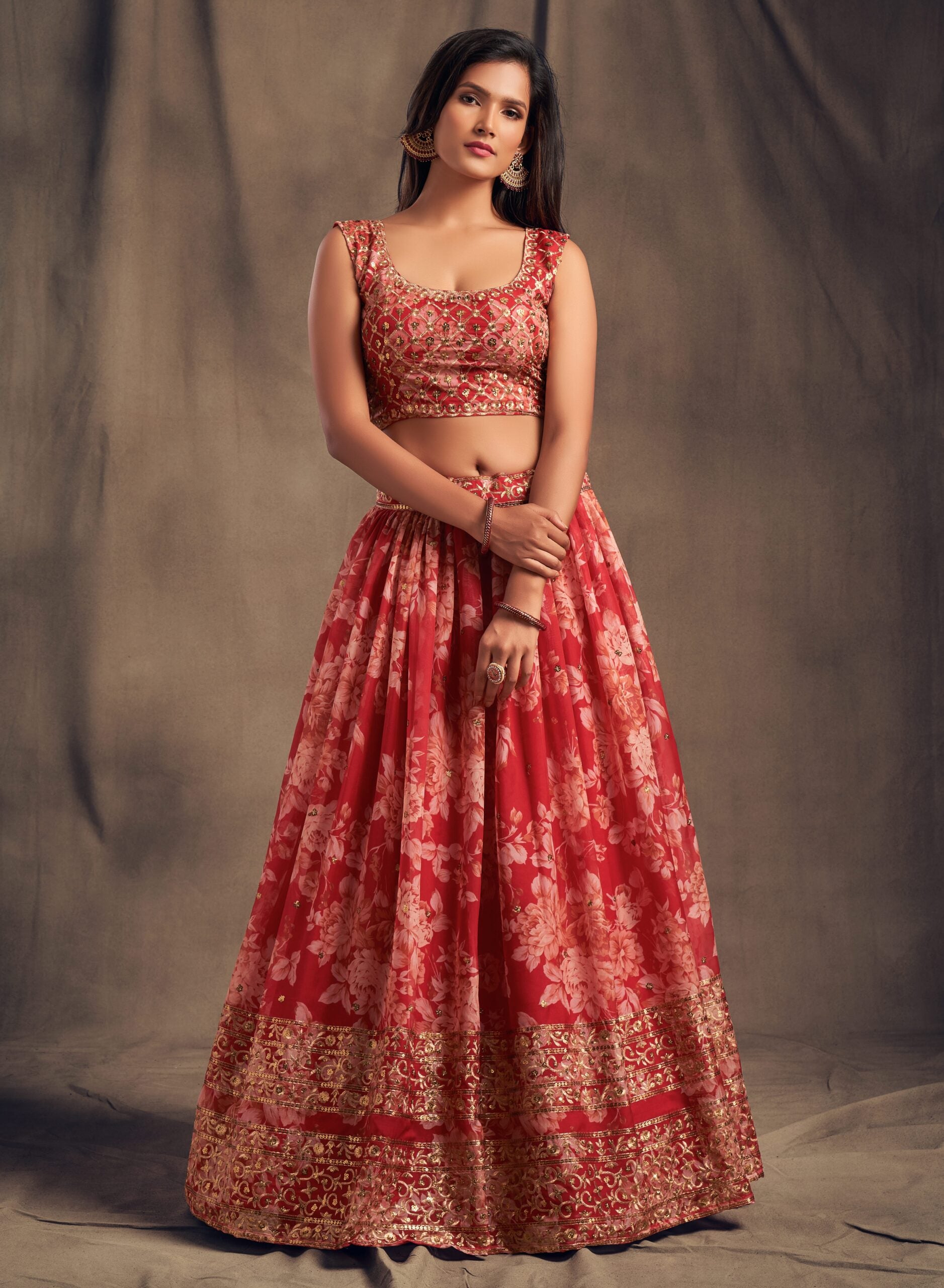 Red Dahlia Serenade Sequin Lehenga Choli