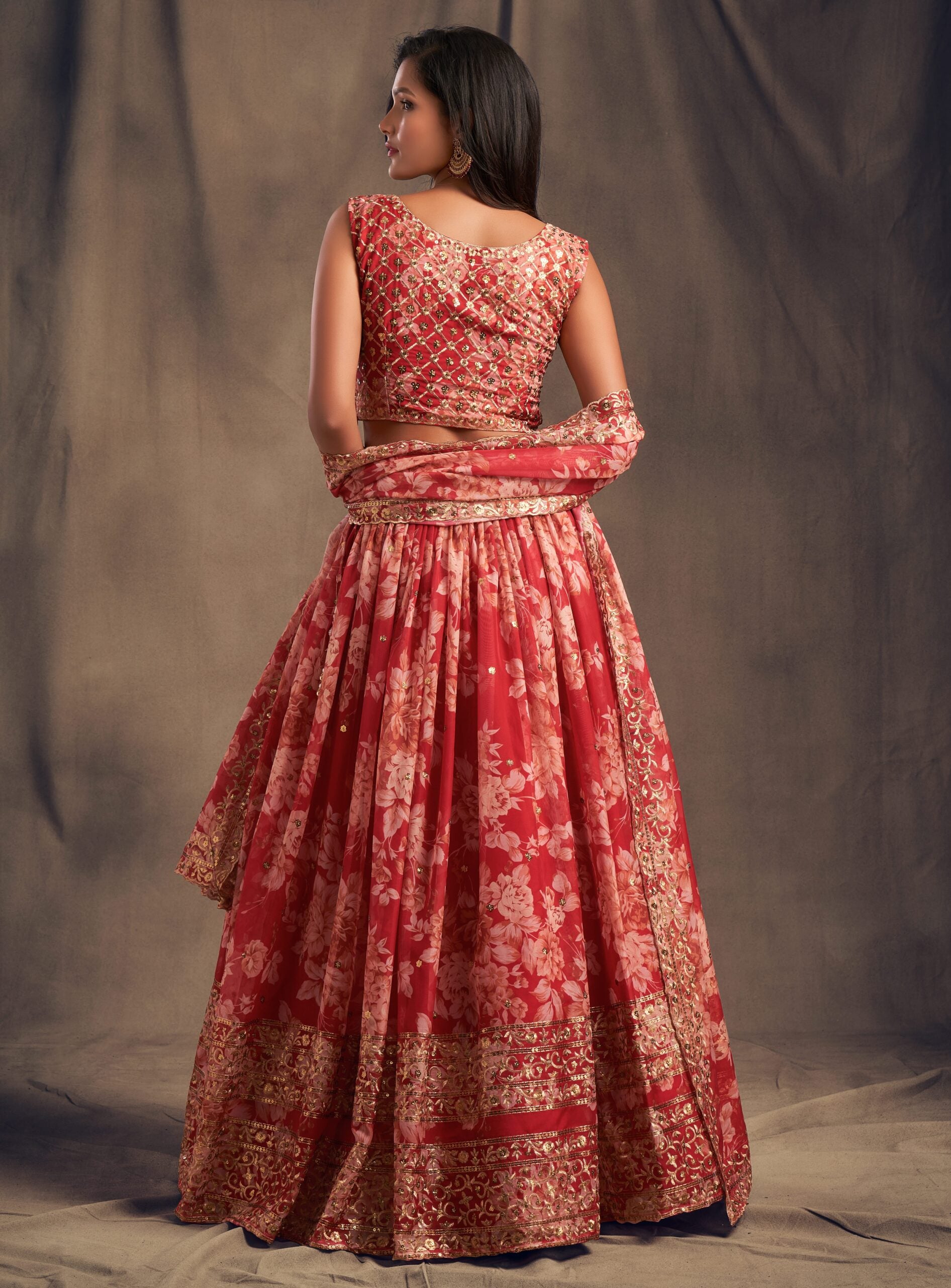Red Dahlia Serenade Sequin Lehenga Choli