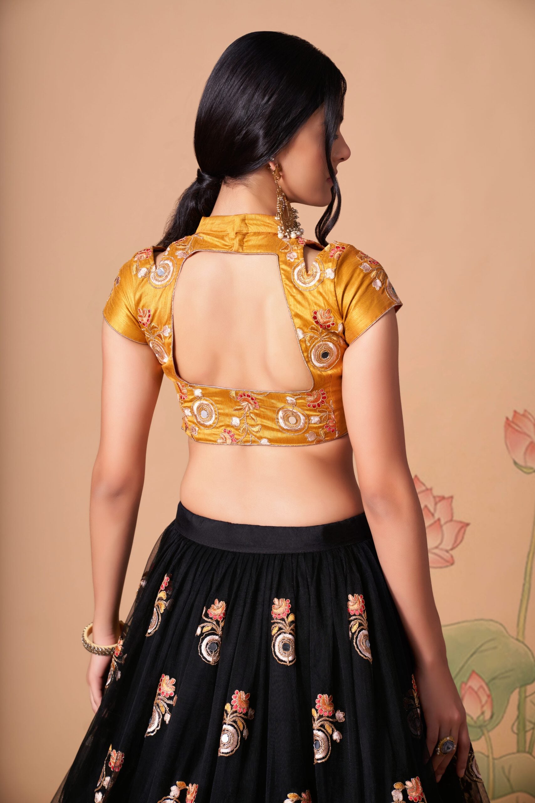 Midnight Magic  Sequin and MirrorEmbellished Black Lehenga Choli