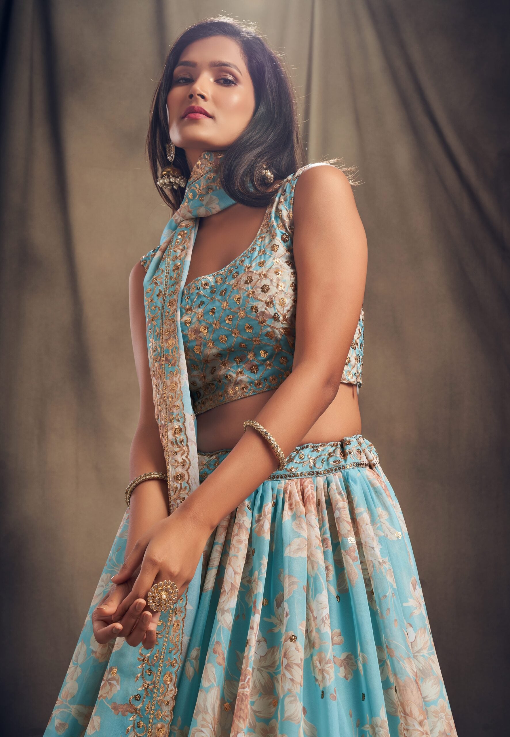 Bluebell Petals Zari Embellished Lehenga Choli