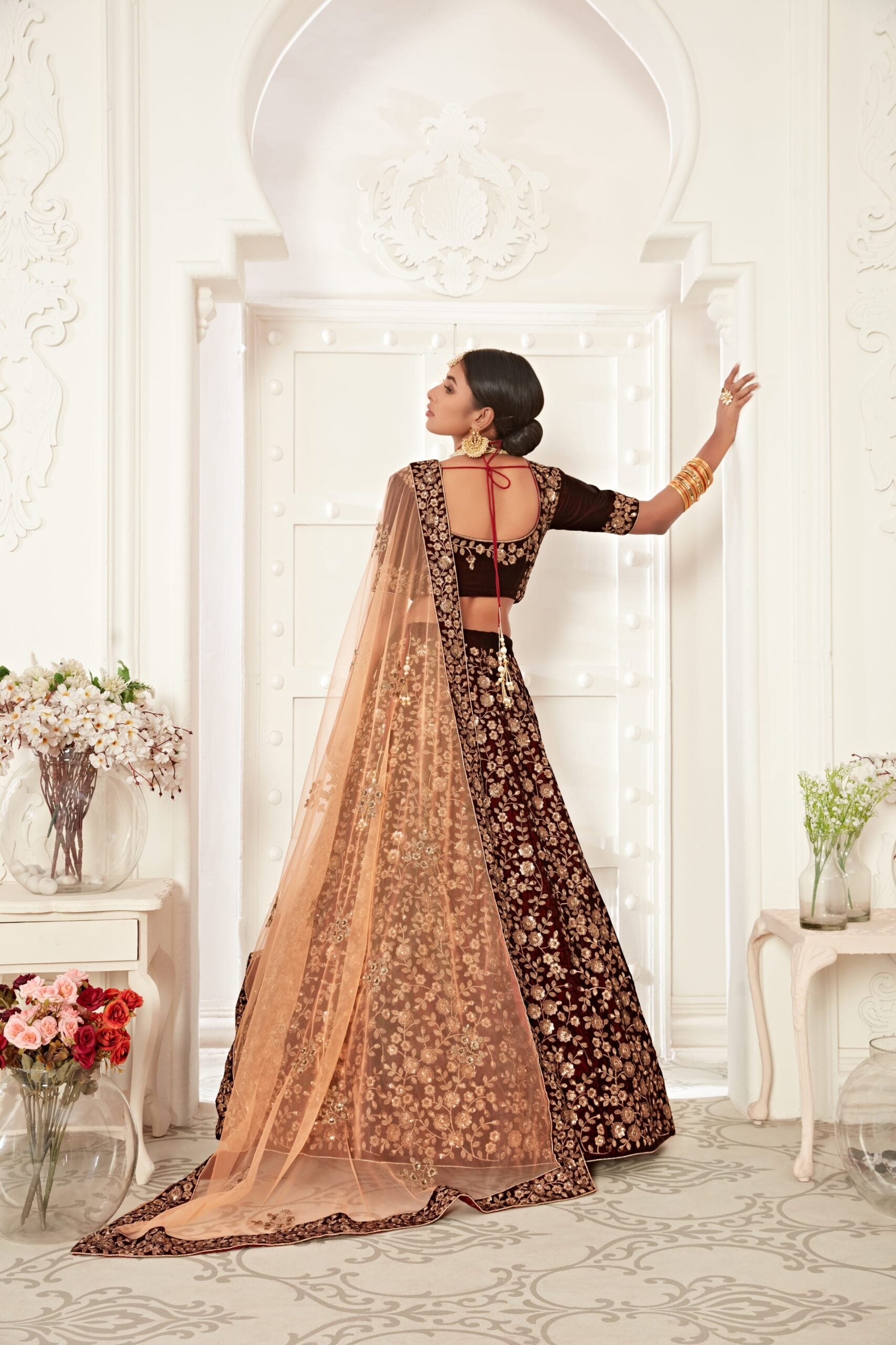 Maroon Royale Sequin Symphony Bridal Lehenga Choli