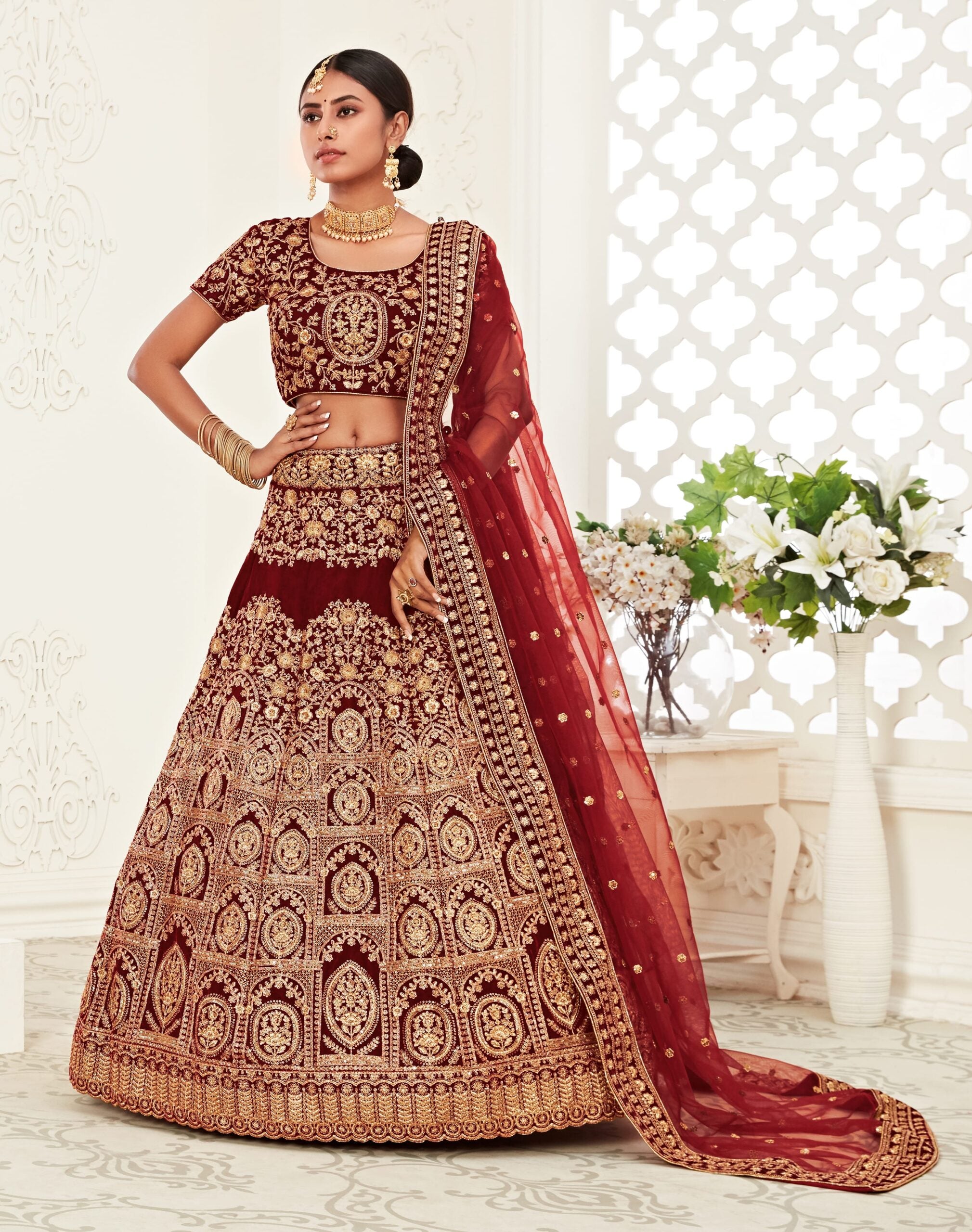 Alia's Enchanting Zari Work Bridal Lehenga Choli