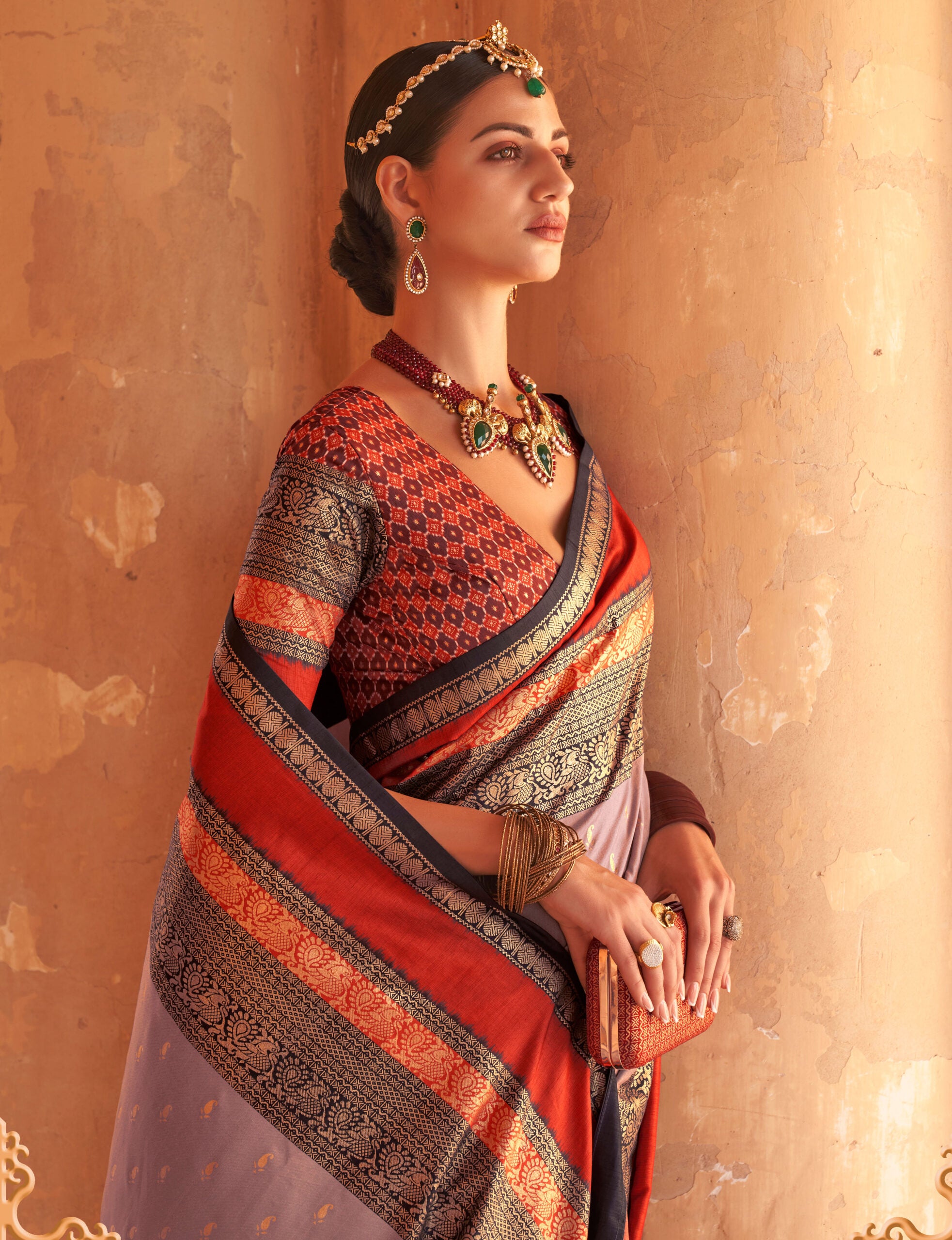 Rajvadu Roopak Patola Weave Saree