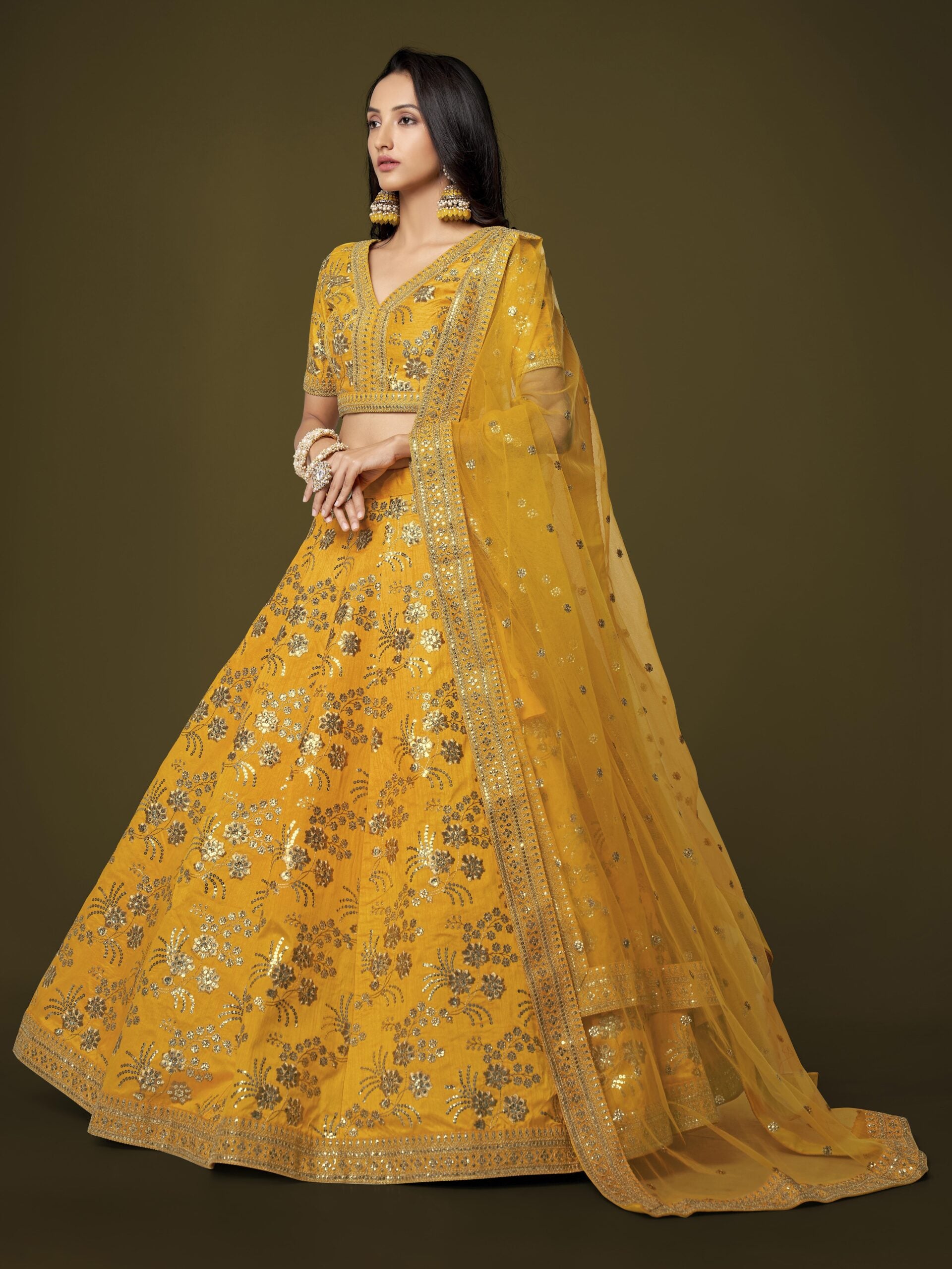 Golden Sunburst Zari Splendor Lehengha Choli