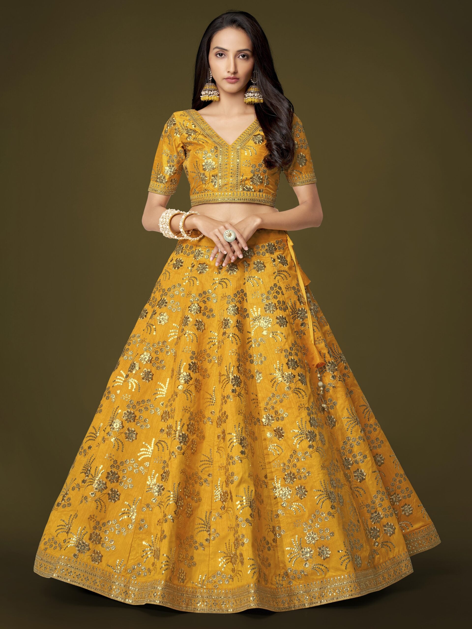 Golden Sunburst Zari Splendor Lehengha Choli