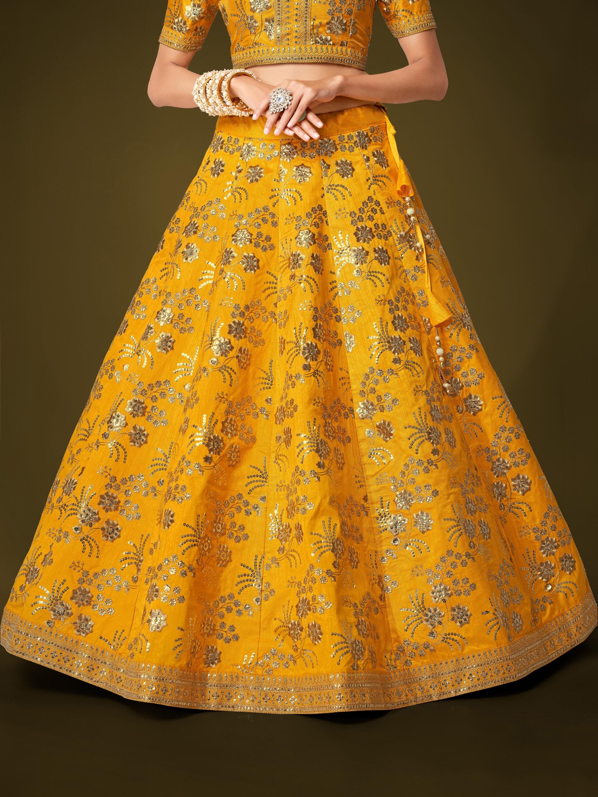 Golden Sunburst Zari Splendor Lehengha Choli
