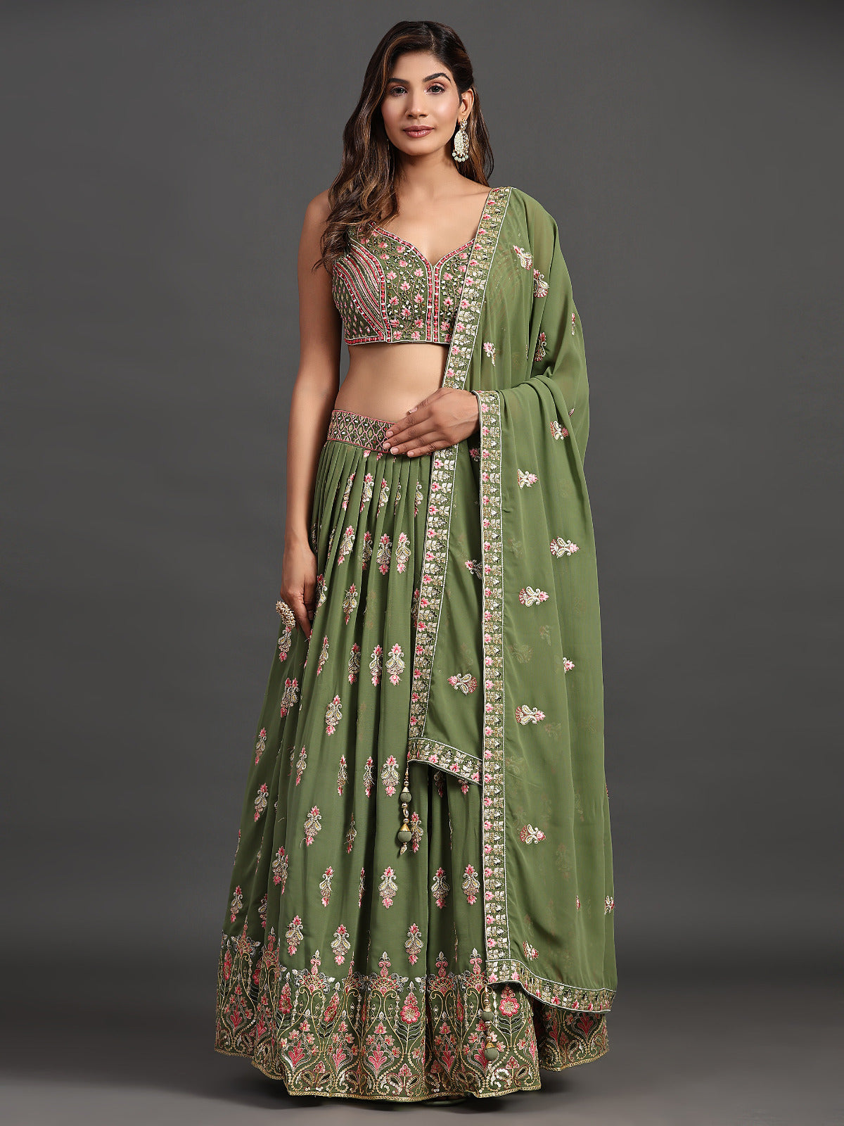 Lush Lagoon Threadwork Treasure Lehenga Choli