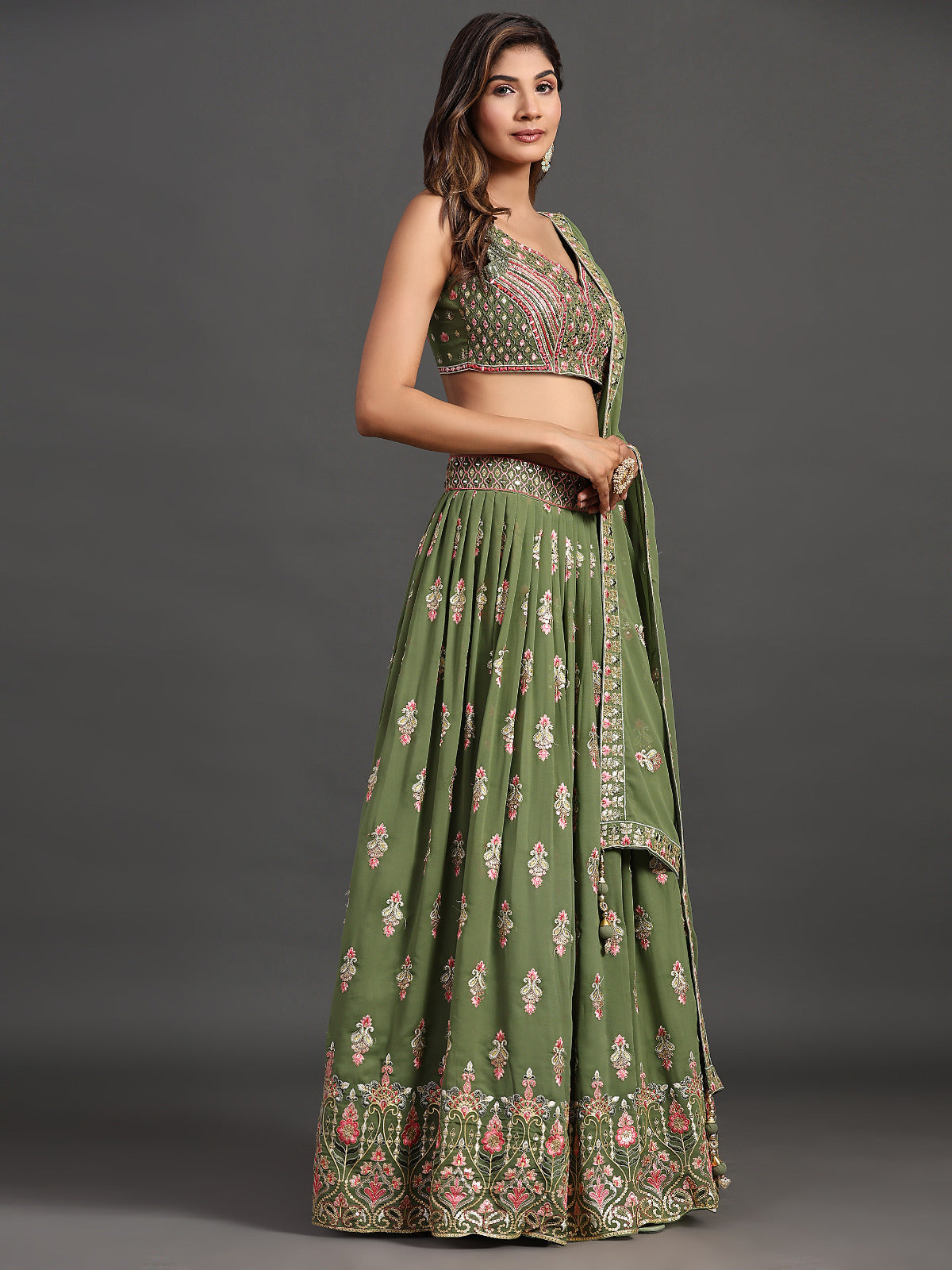 Lush Lagoon Threadwork Treasure Lehenga Choli