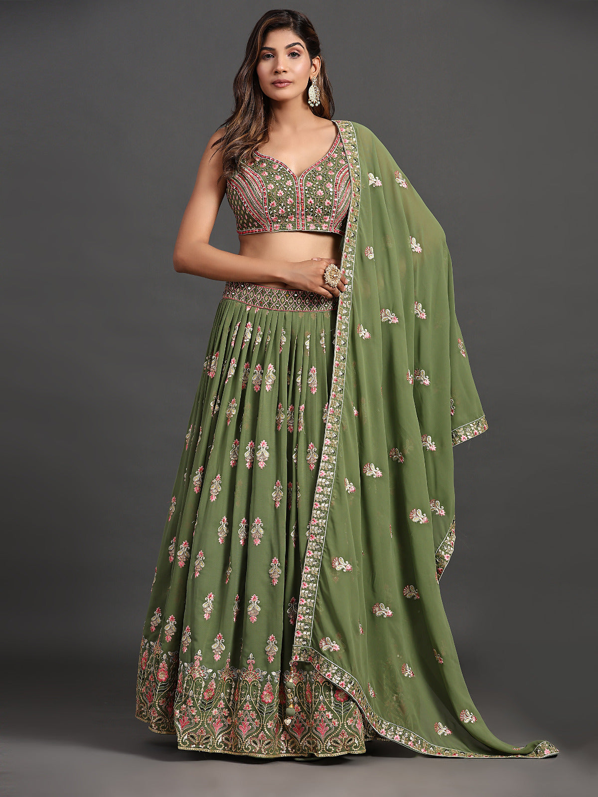 Lush Lagoon Threadwork Treasure Lehenga Choli