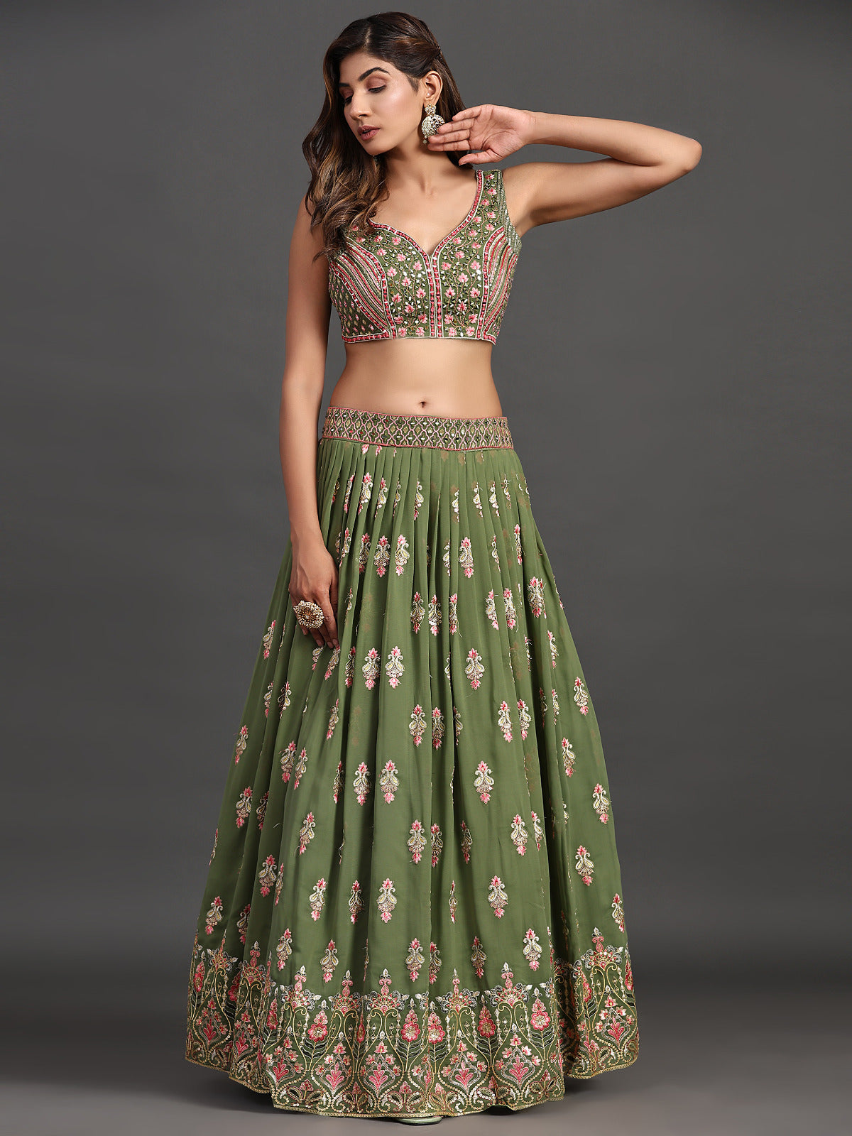 Lush Lagoon Threadwork Treasure Lehenga Choli