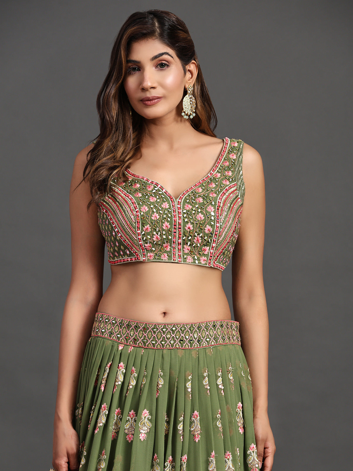 Lush Lagoon Threadwork Treasure Lehenga Choli