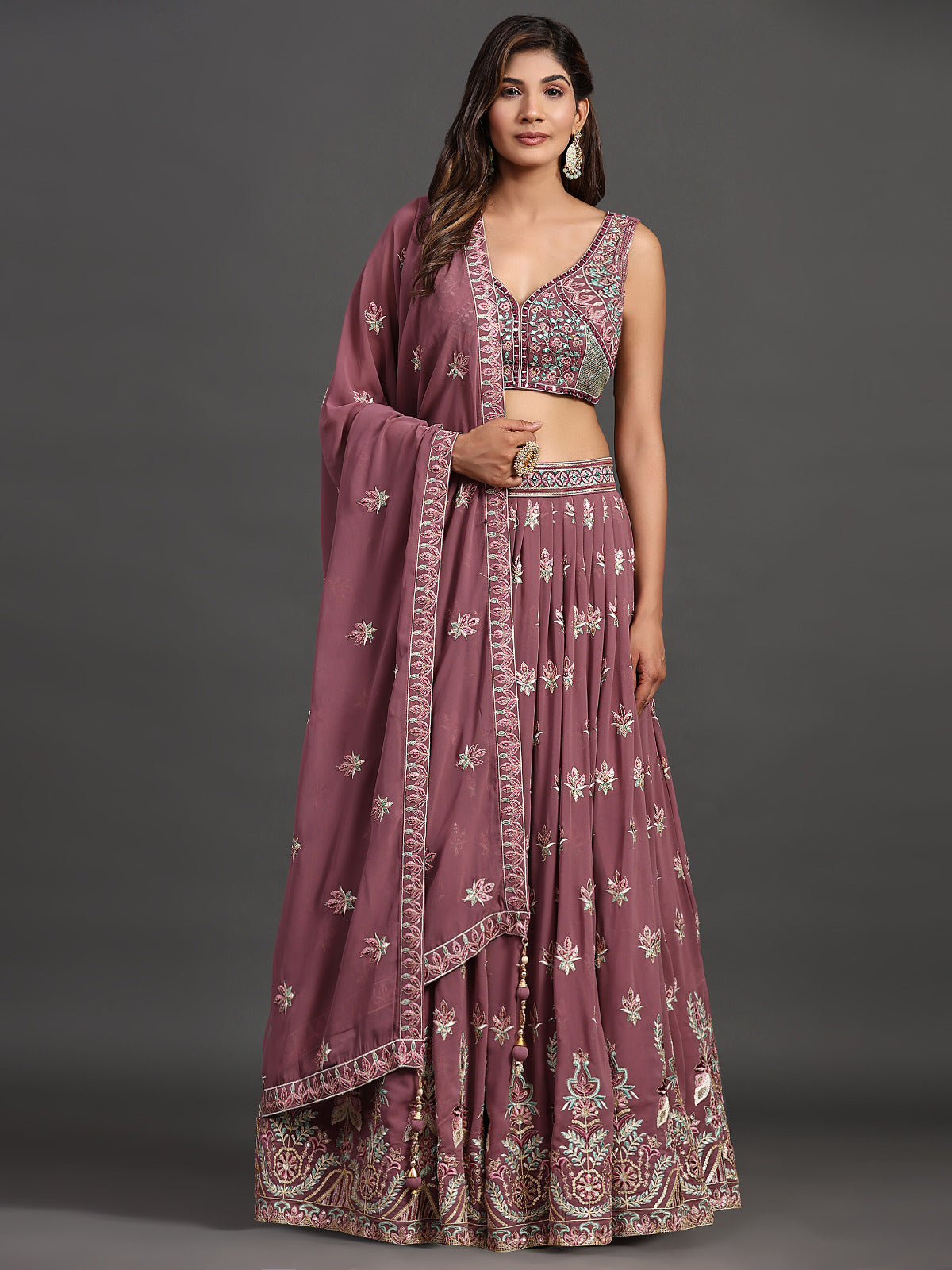 Moonlit Mauve Threadwork Treasure Lehenga Choli