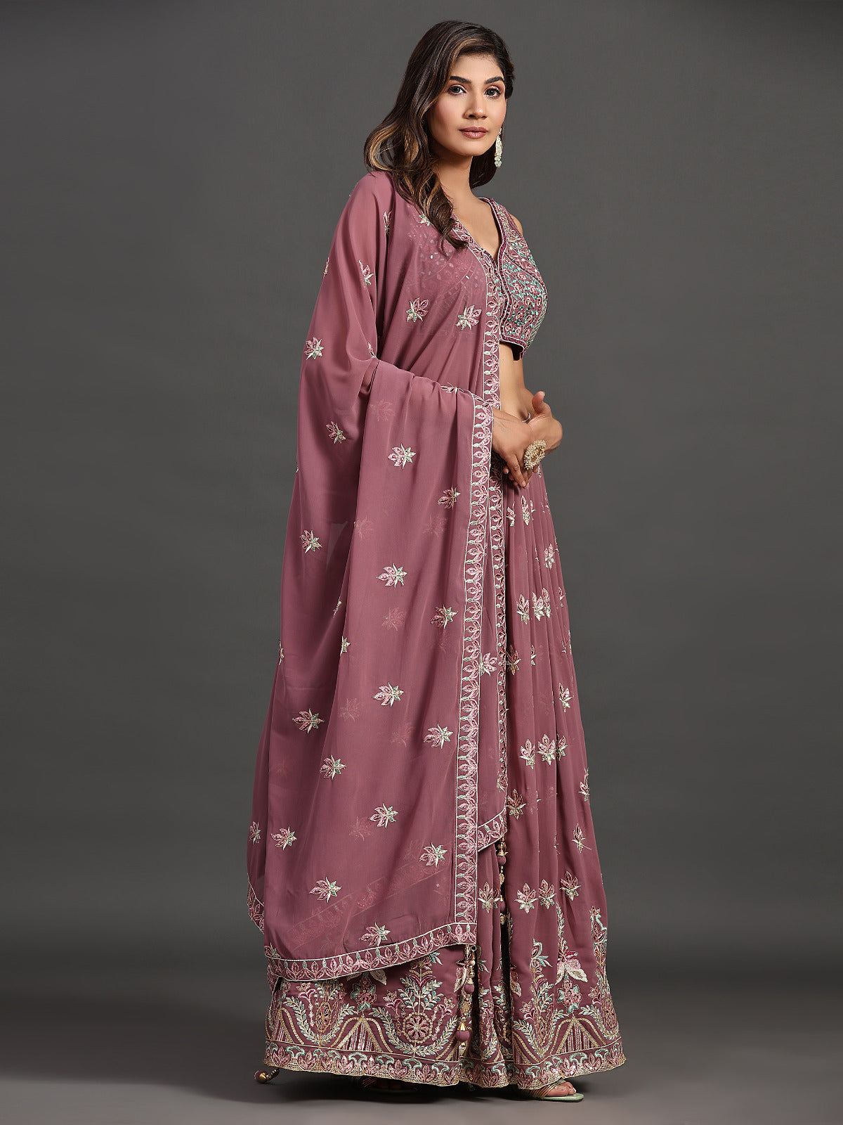 Moonlit Mauve Threadwork Treasure Lehenga Choli