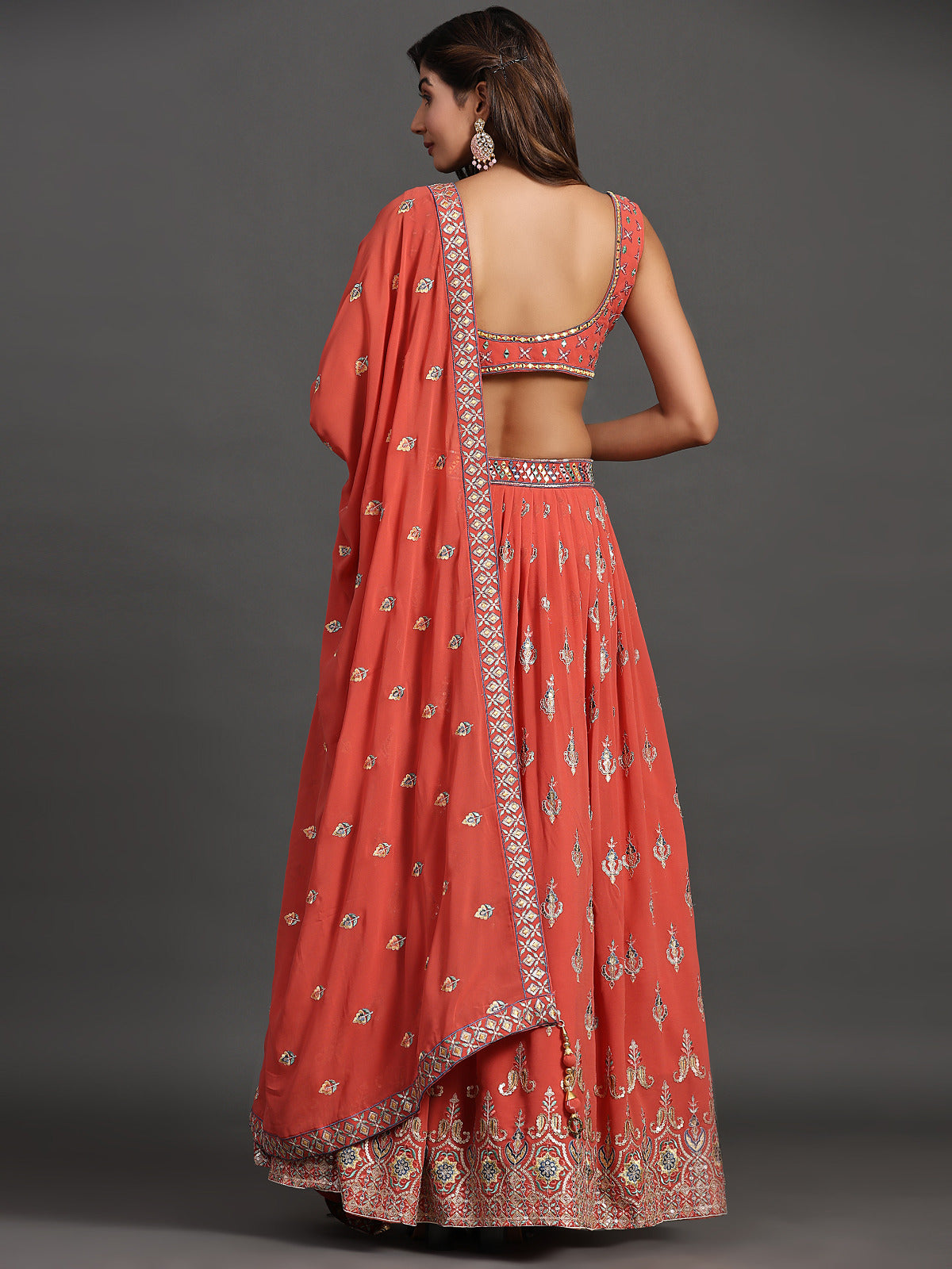 Coral Cove Georgette Mirage Lehenga Choli