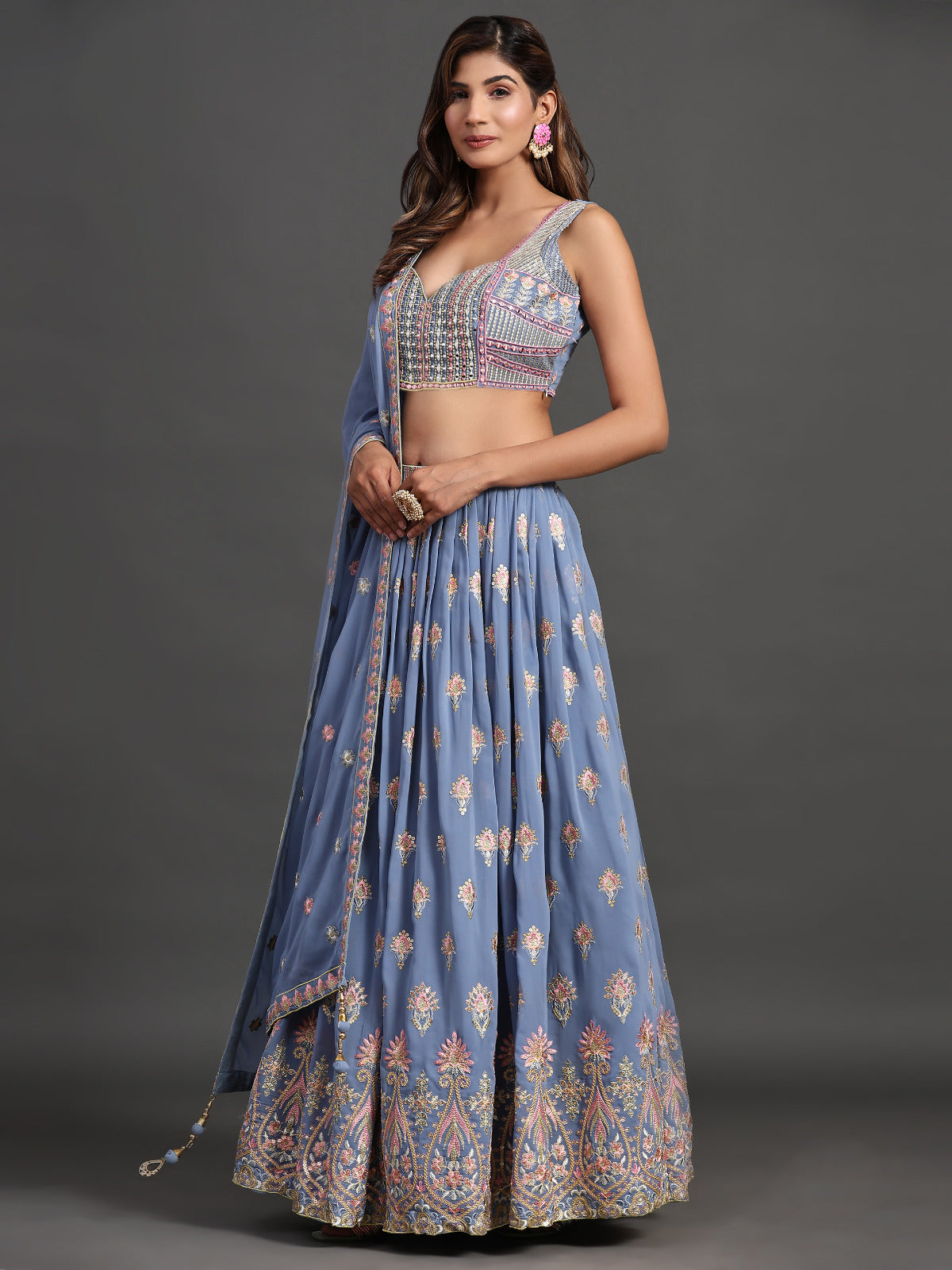 Astral Cascade Sequins Serenade Lehengha Choli