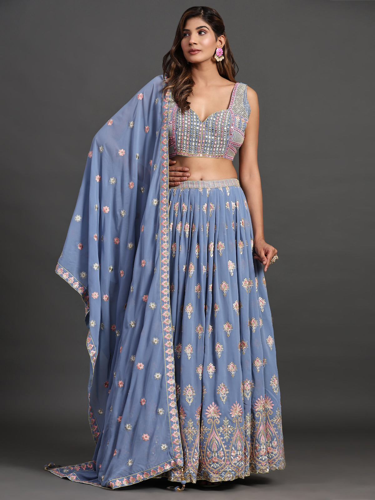 Astral Cascade Sequins Serenade Lehengha Choli