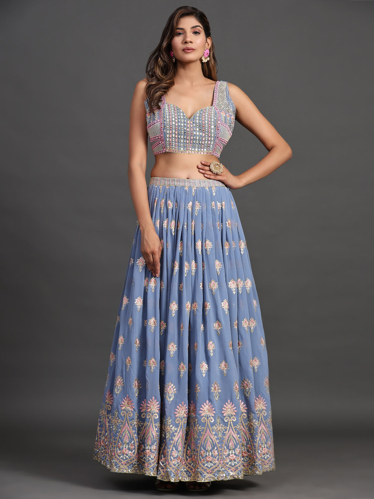 Astral Cascade Sequins Serenade Lehengha Choli