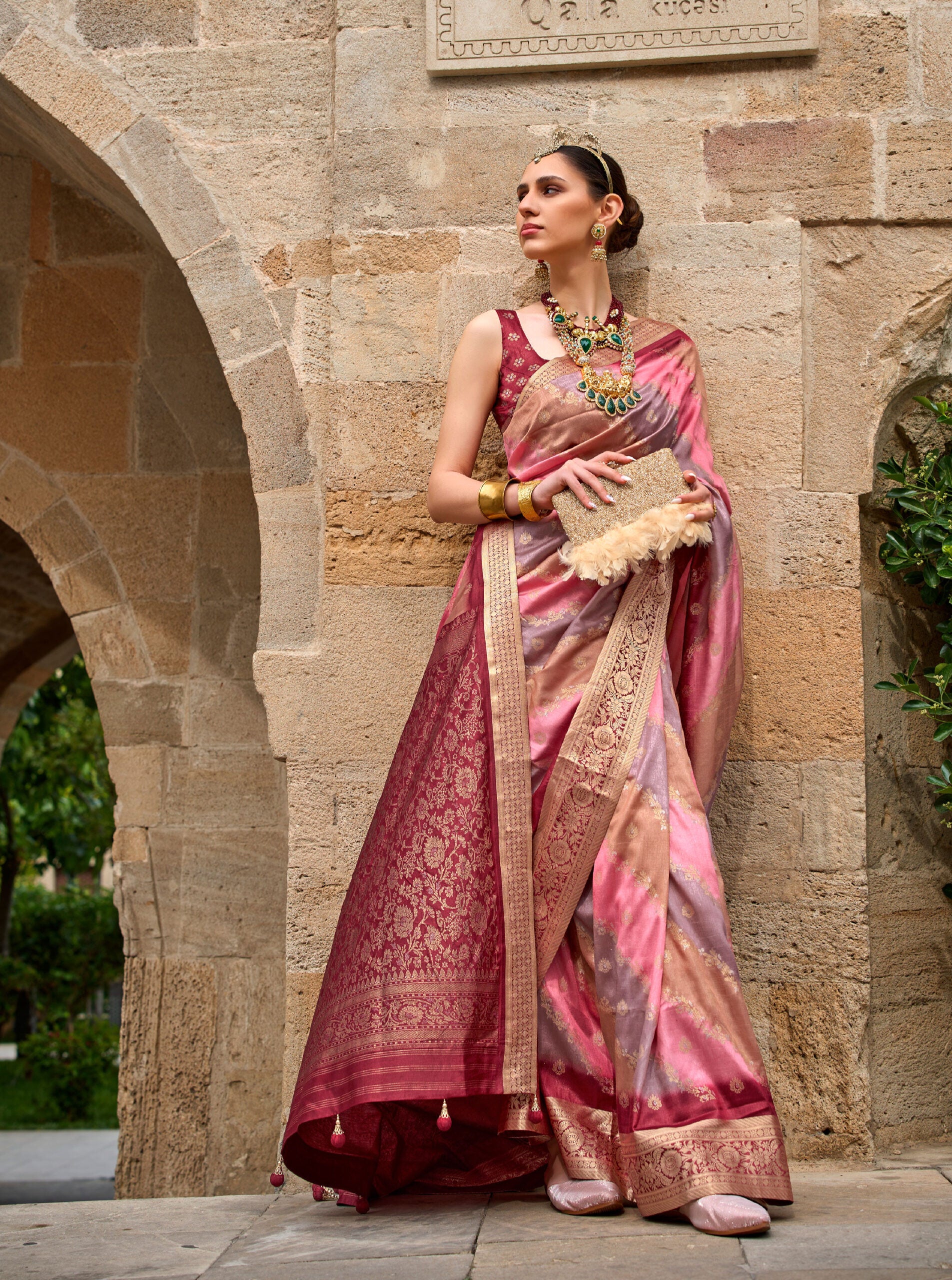 Toffee Twist Heritage Pure Silk Saree