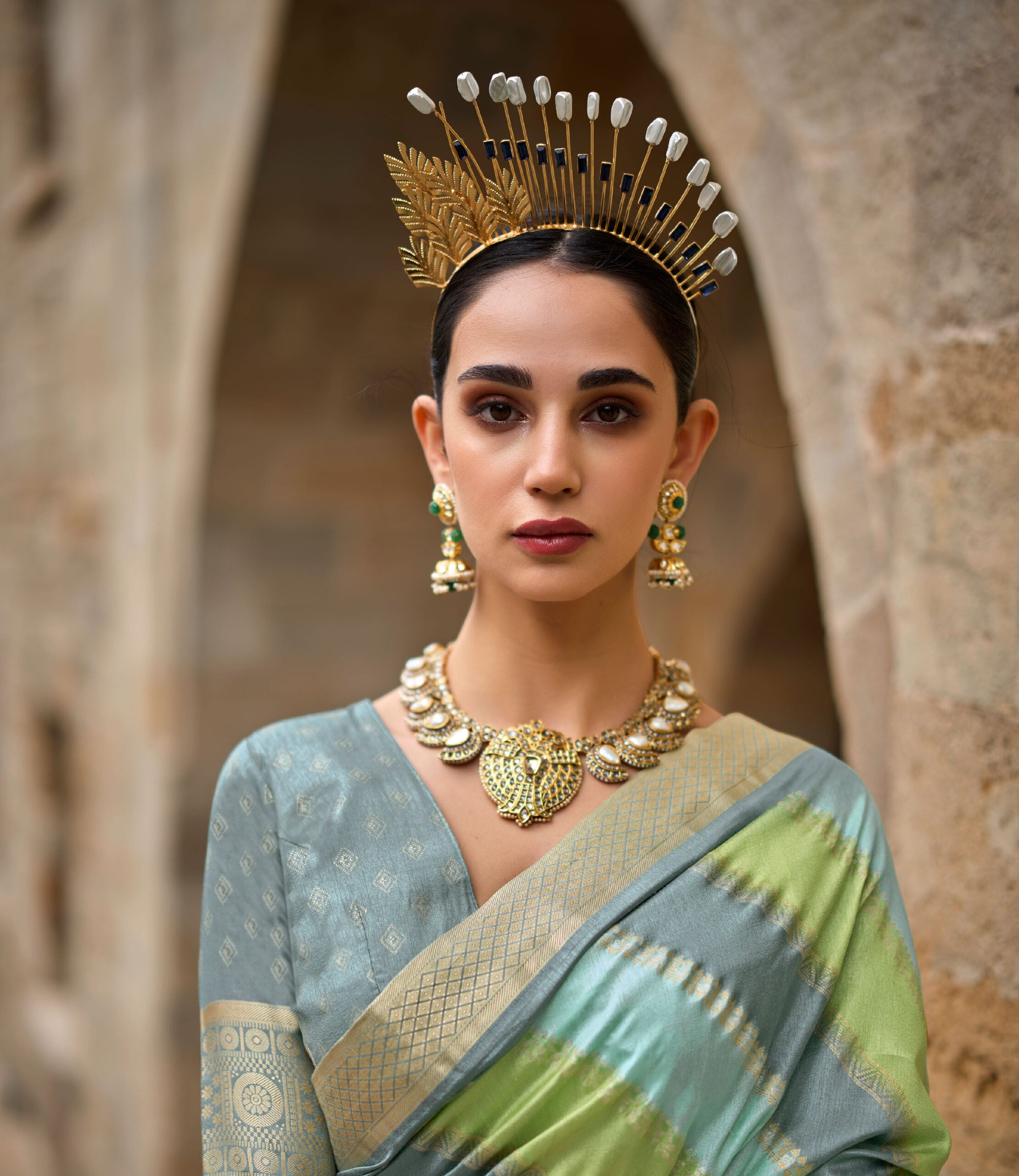 Parrot Green Sheetal Rang Pure Silk Saree