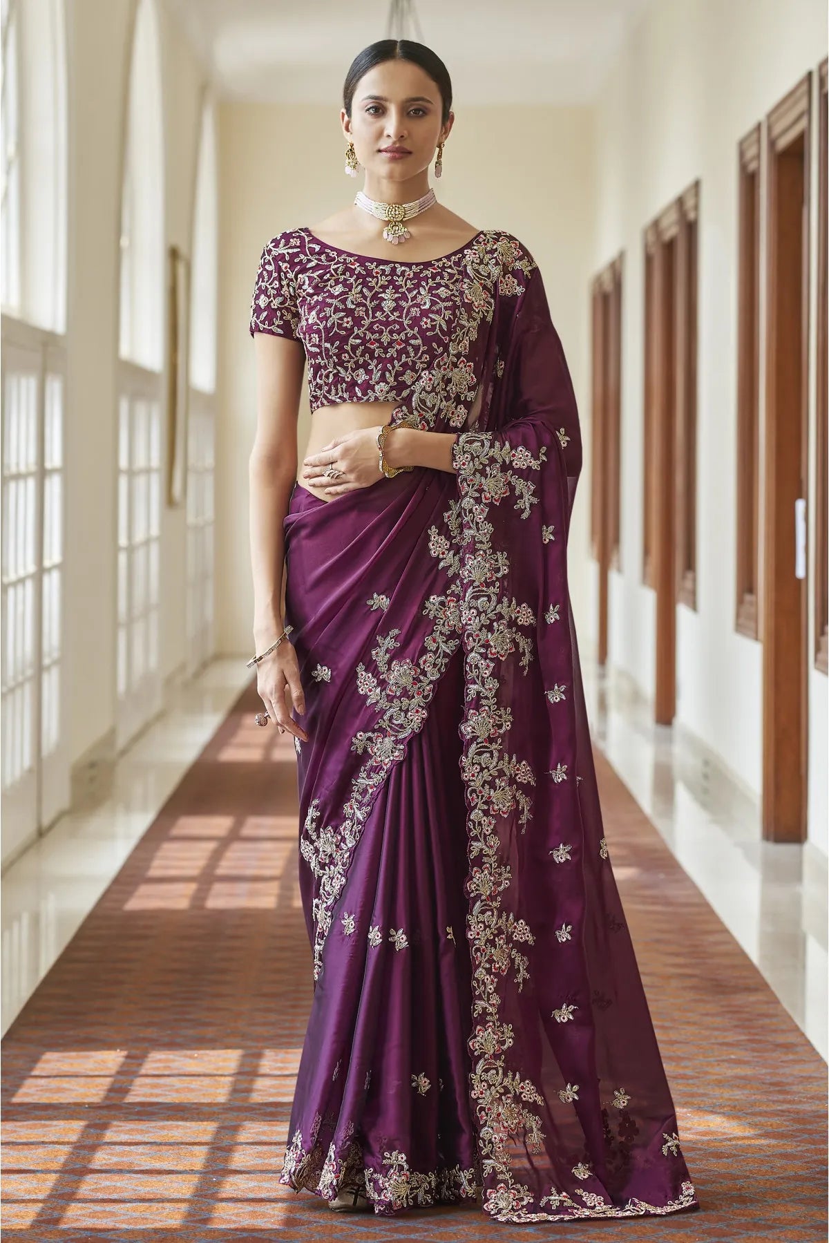 Charismatic Violet Charm Saree