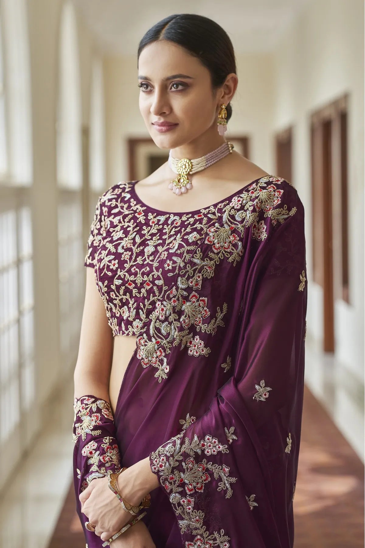 Charismatic Violet Charm Saree