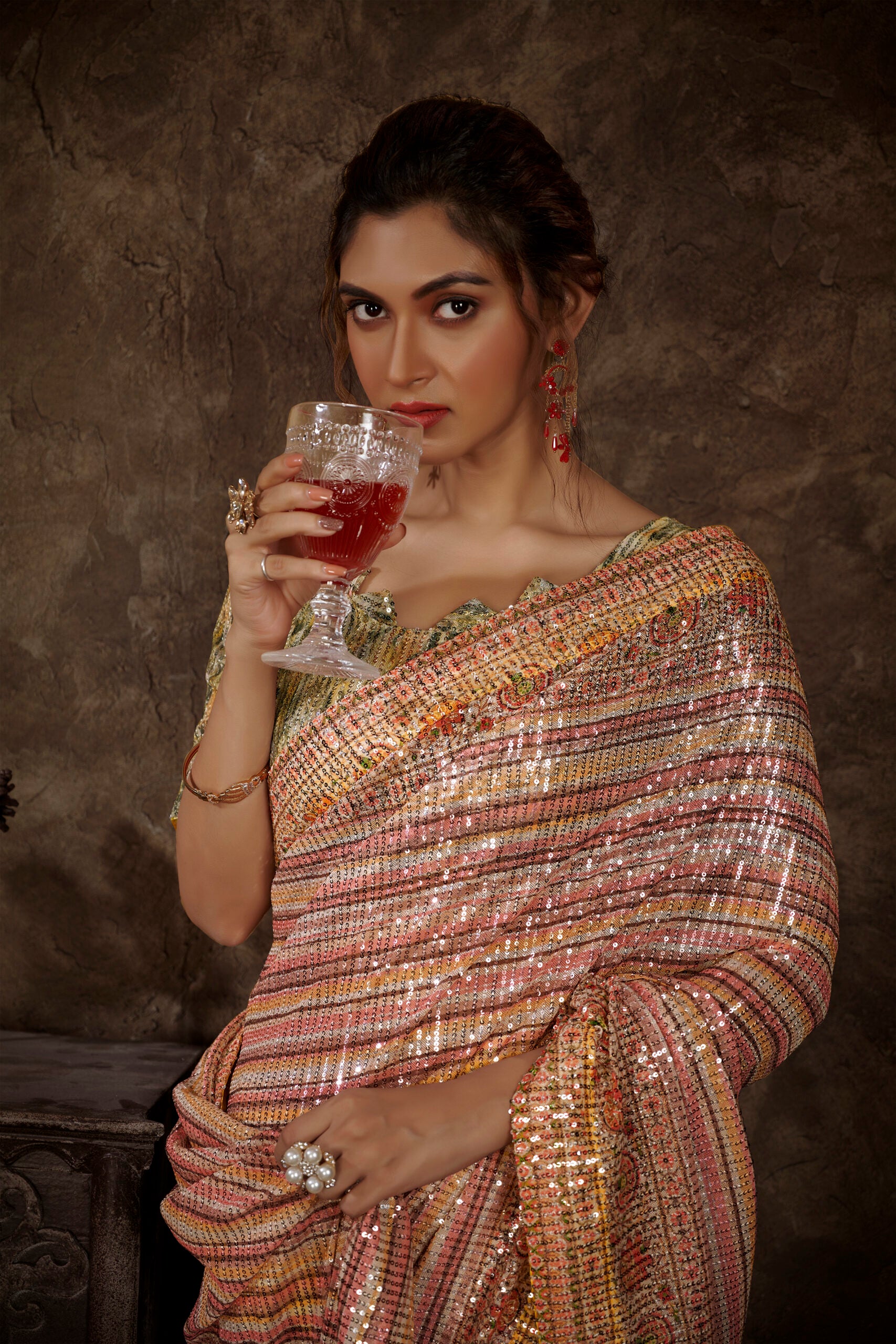 Sunlit Kaleidoscope Partywear Saree