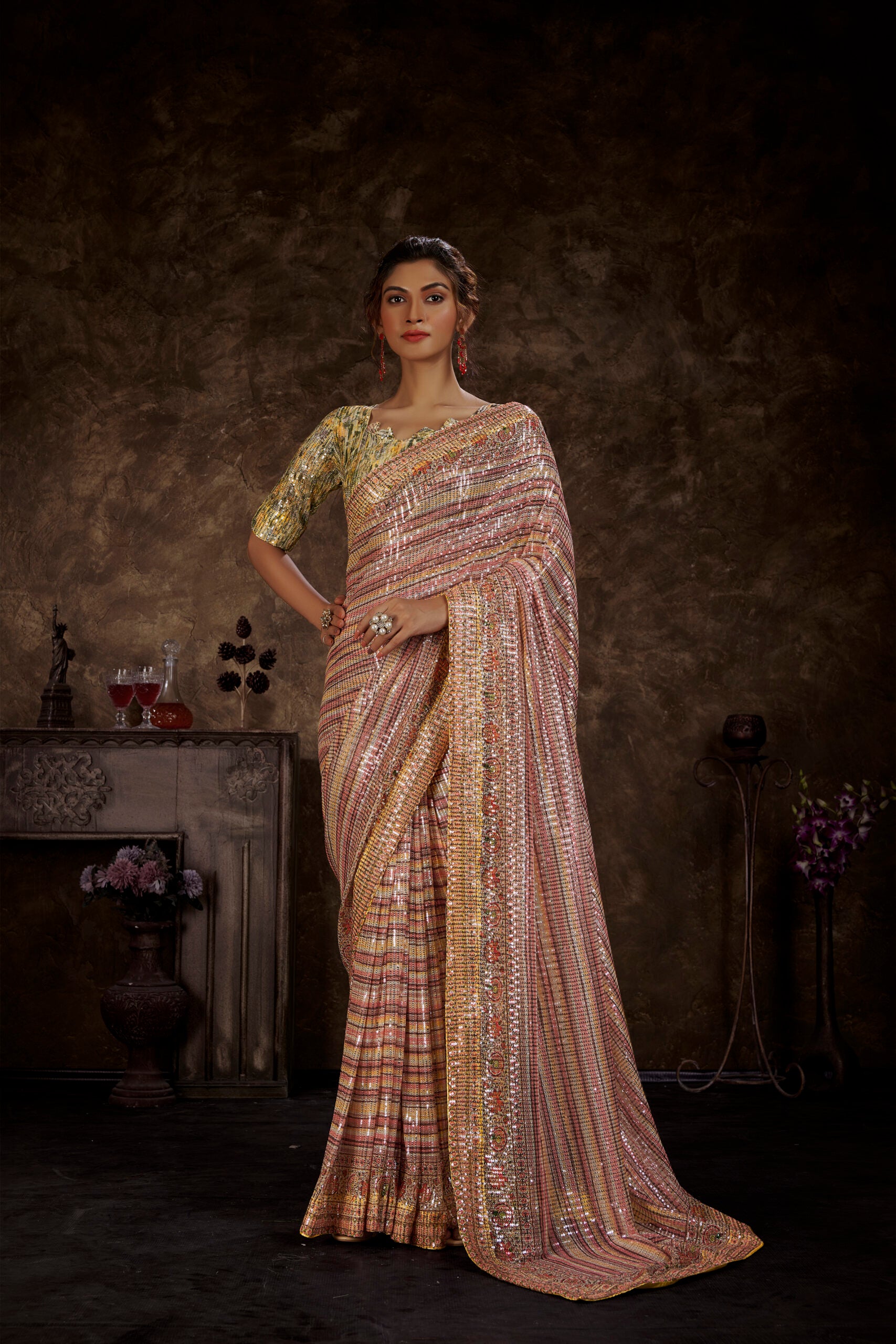 Sunlit Kaleidoscope Partywear Saree