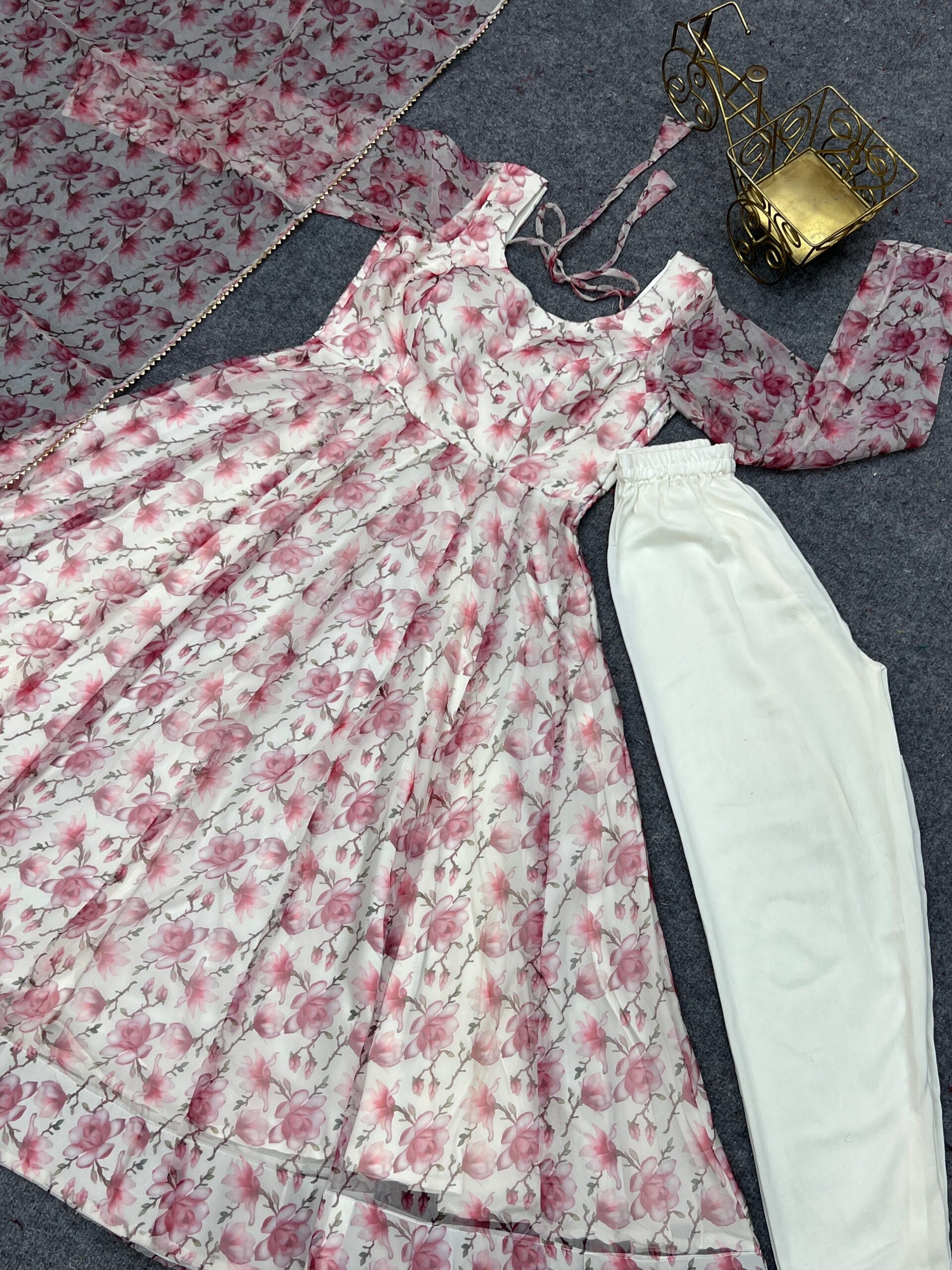 Flairful Organza Fusion Anarkali