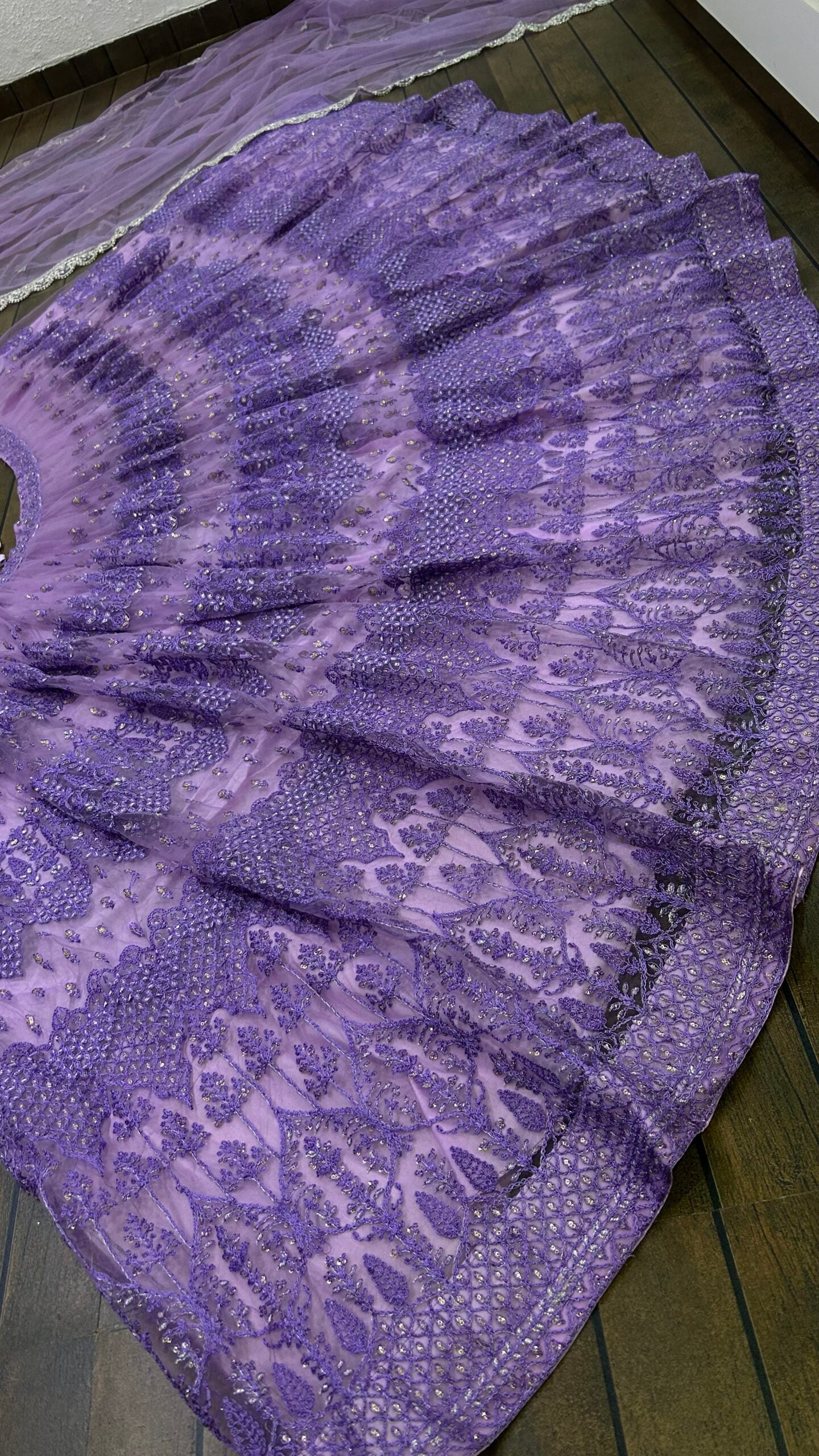 Gleaming Lavender Sequin Magic Lehenga Choli